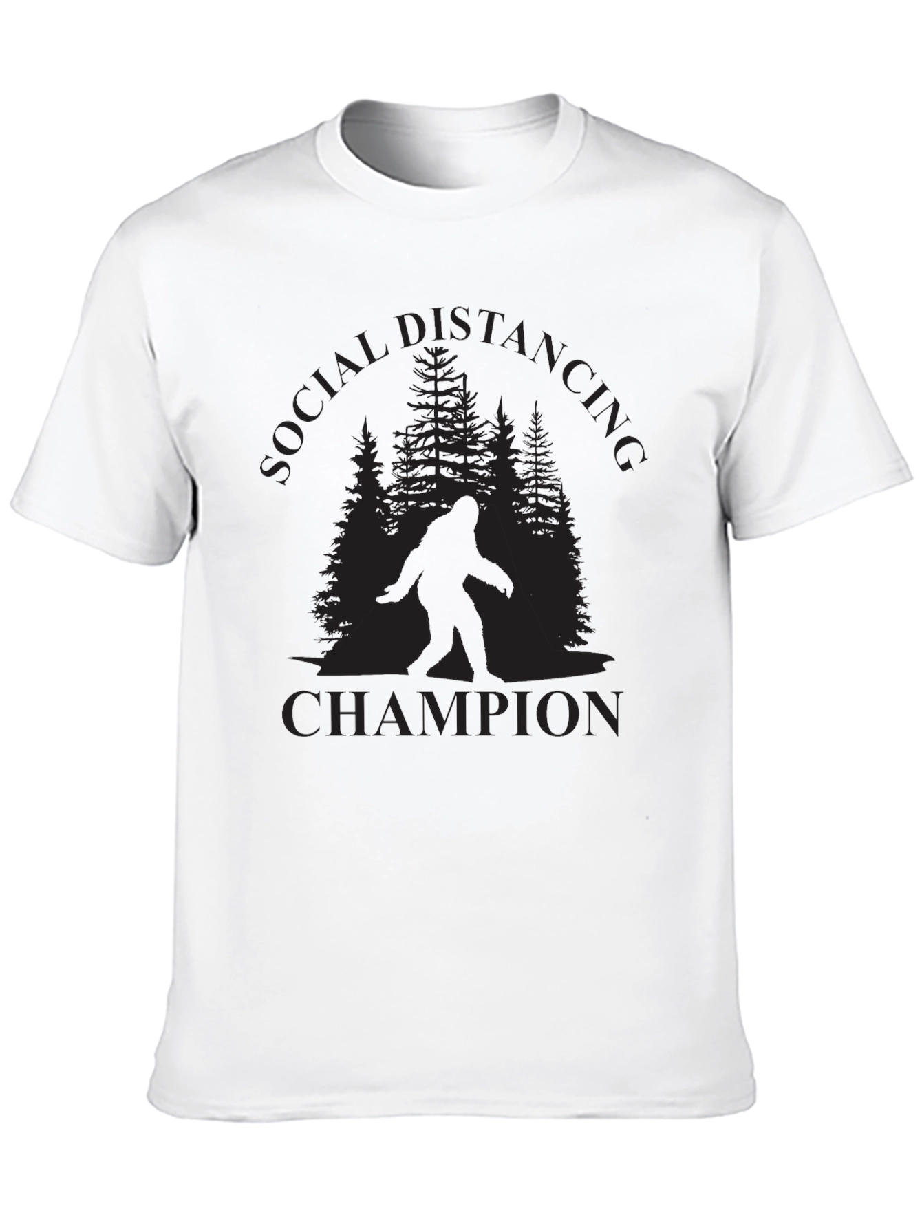 Black Social Distancing Champion Bigfoot T-Shirt view 10