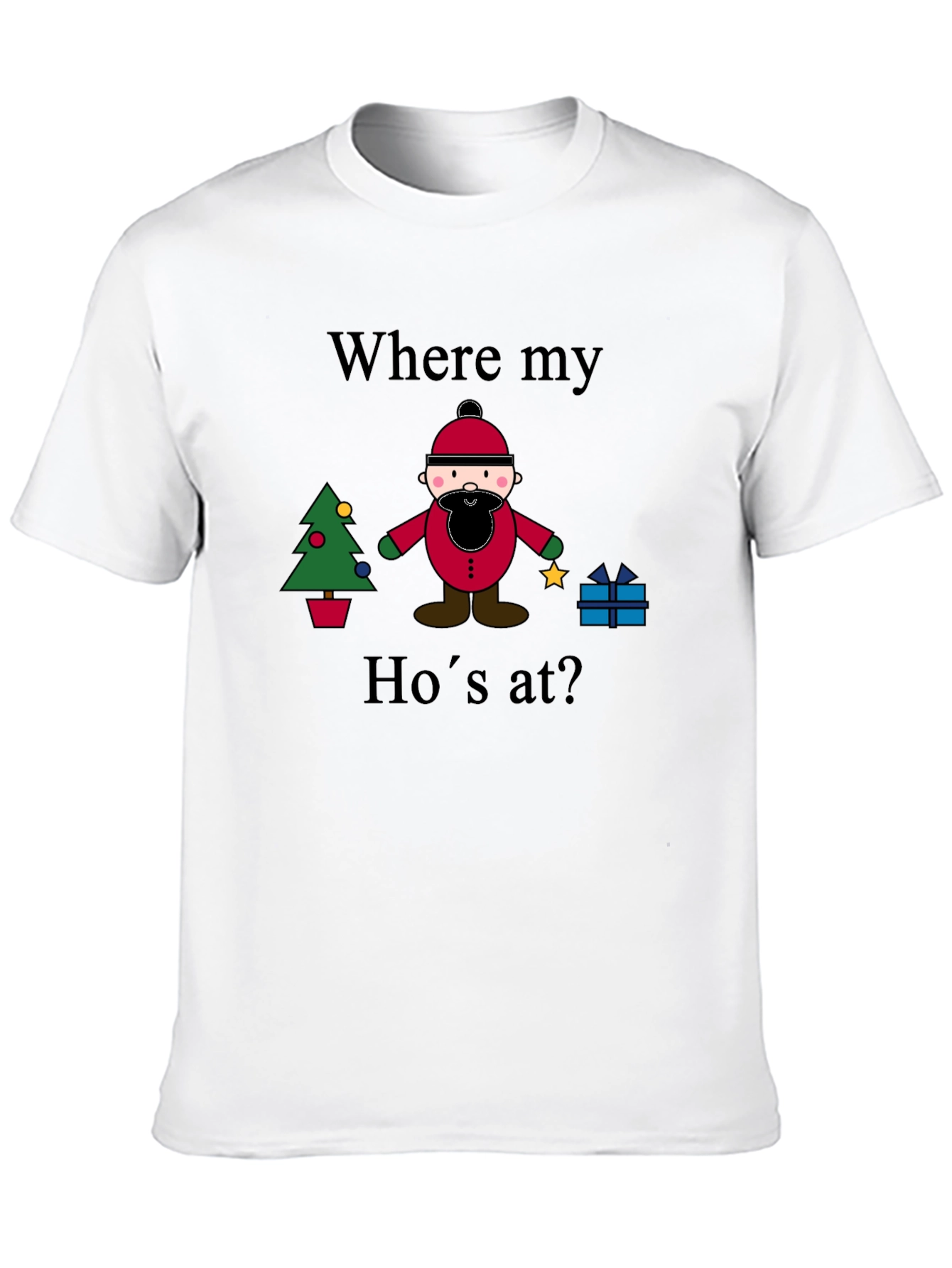 Black "Where My Ho's At?" Christmas T-Shirt view 10