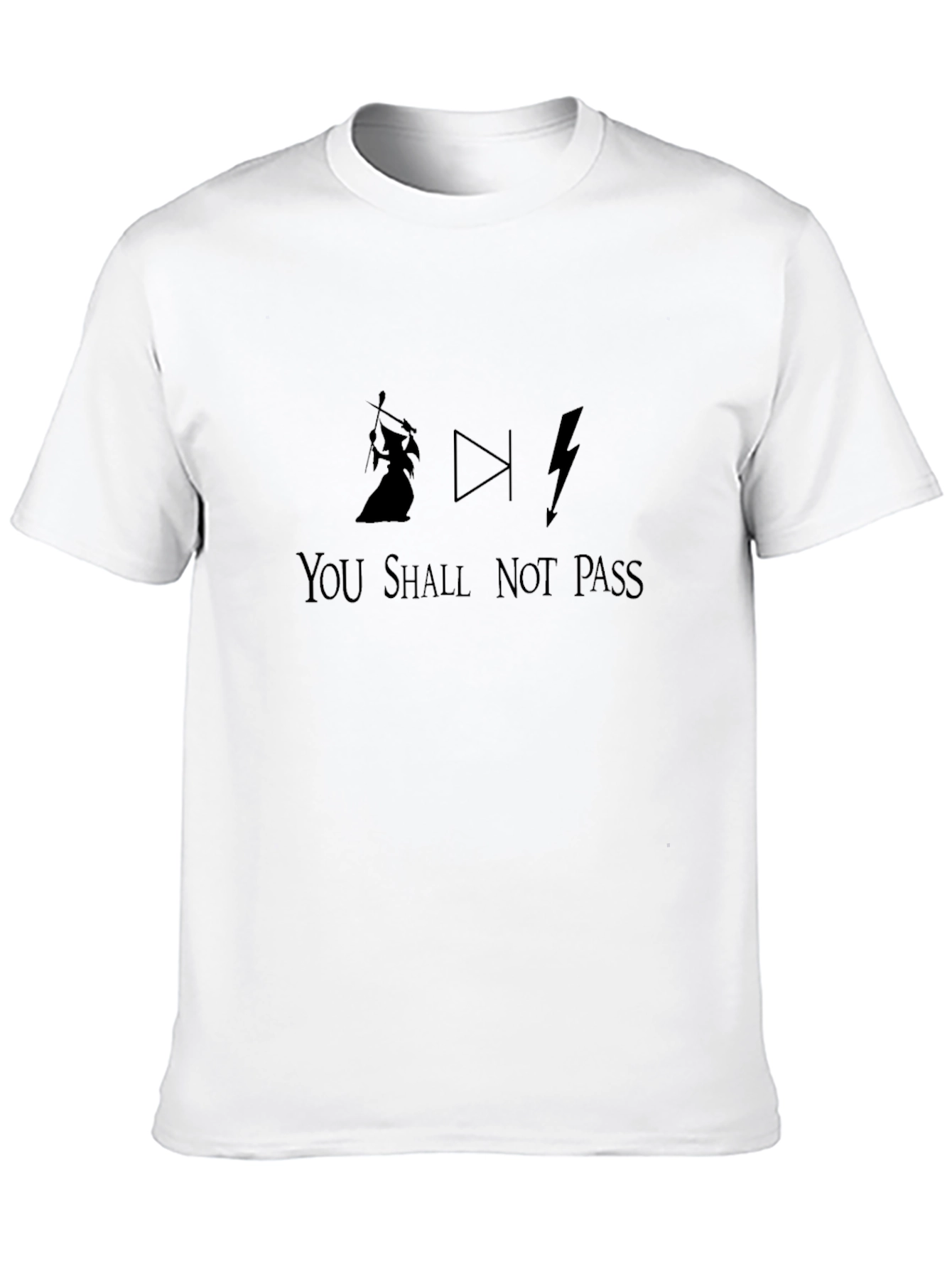 Black You Shall Not Pass T-Shirt - Gandalf Funny Black Tee view 10