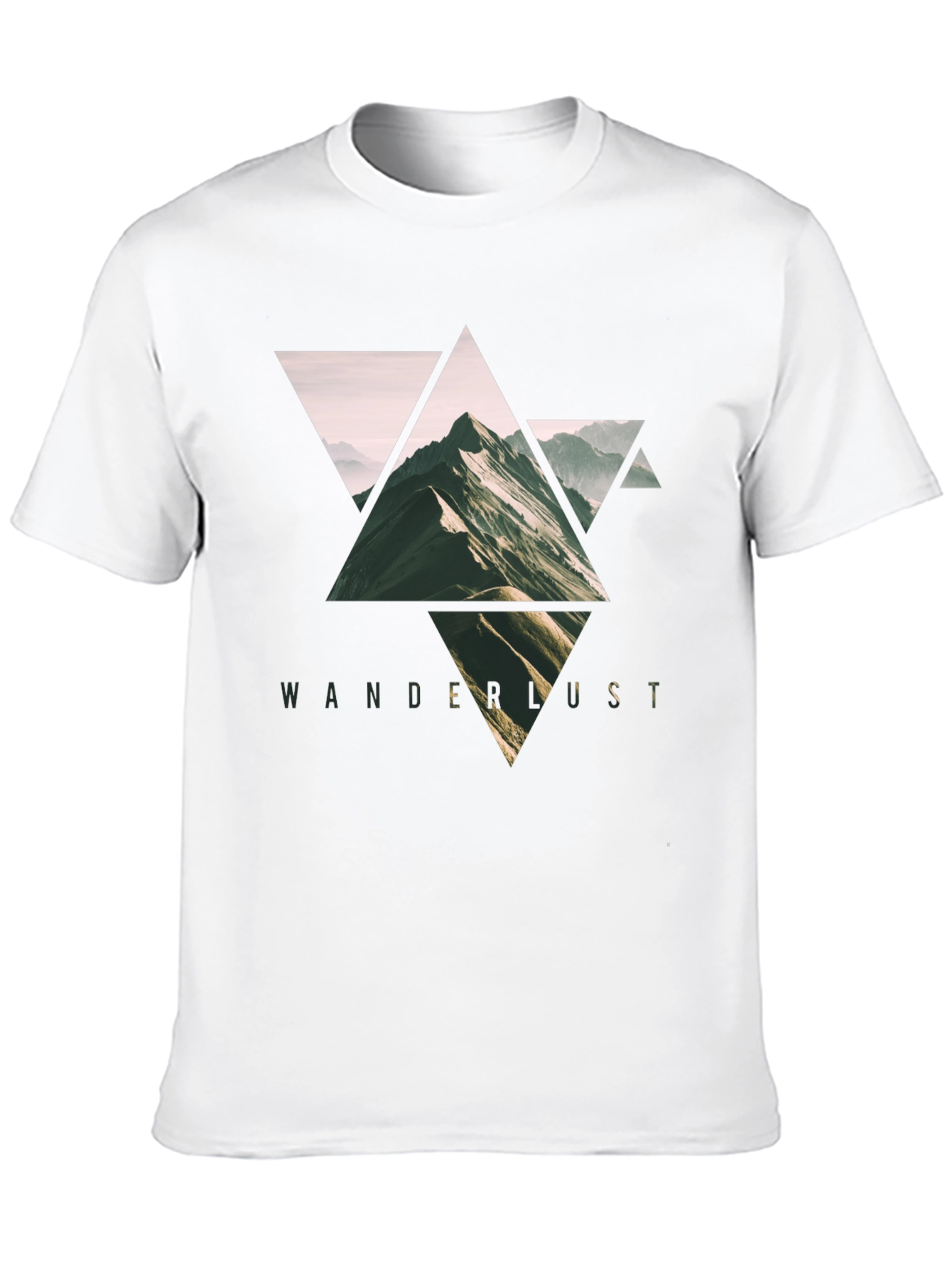 Black Wanderlust Mountain Triangle Graphic Tee - Black view 10