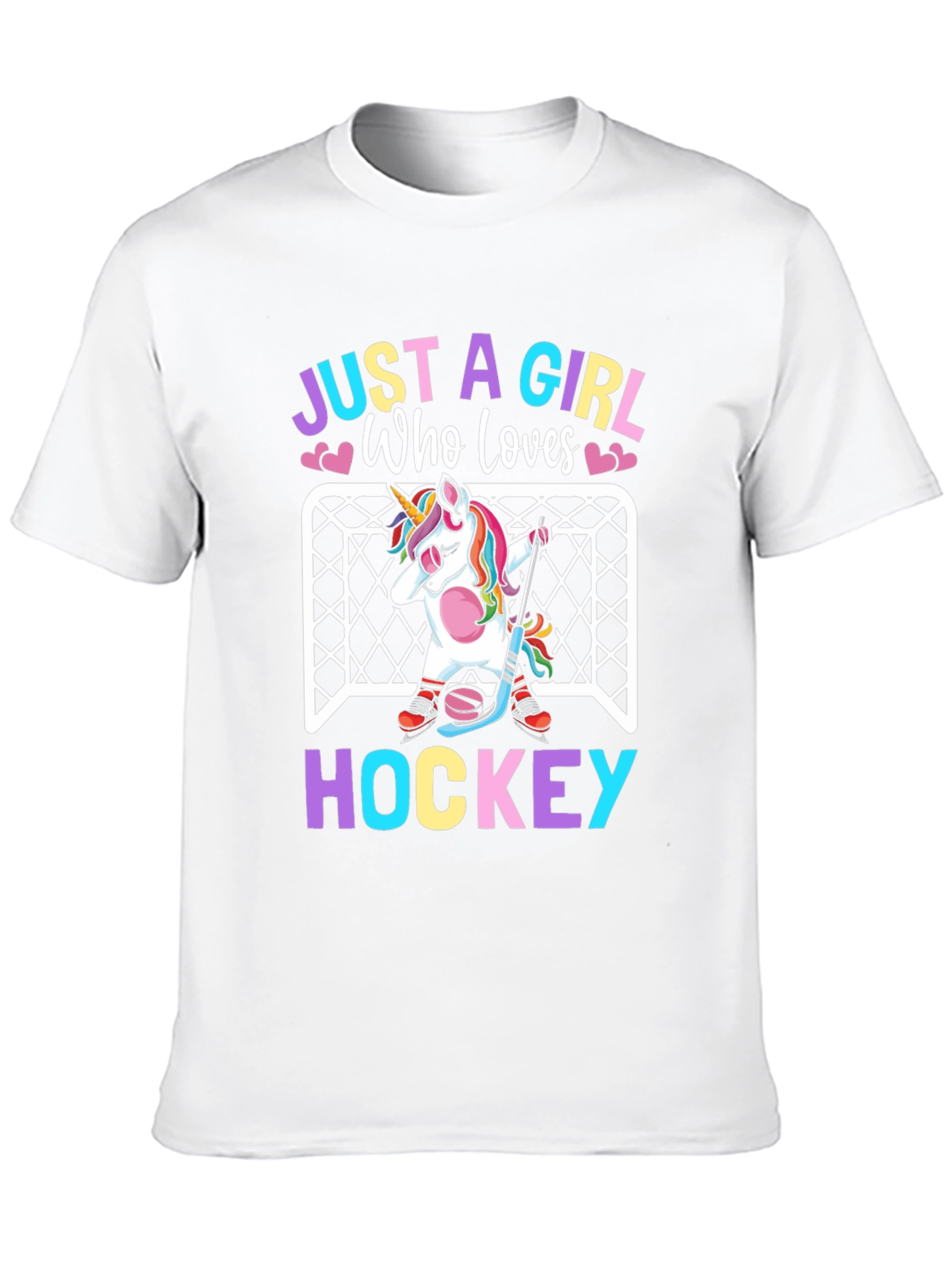 Black Just a Girl Who Loves Hockey T-Shirt view 10