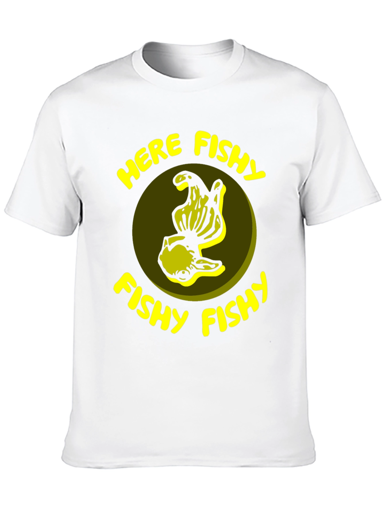 Black Here Fishy Fishy T-Shirt - Funny Fishing Tee view 10