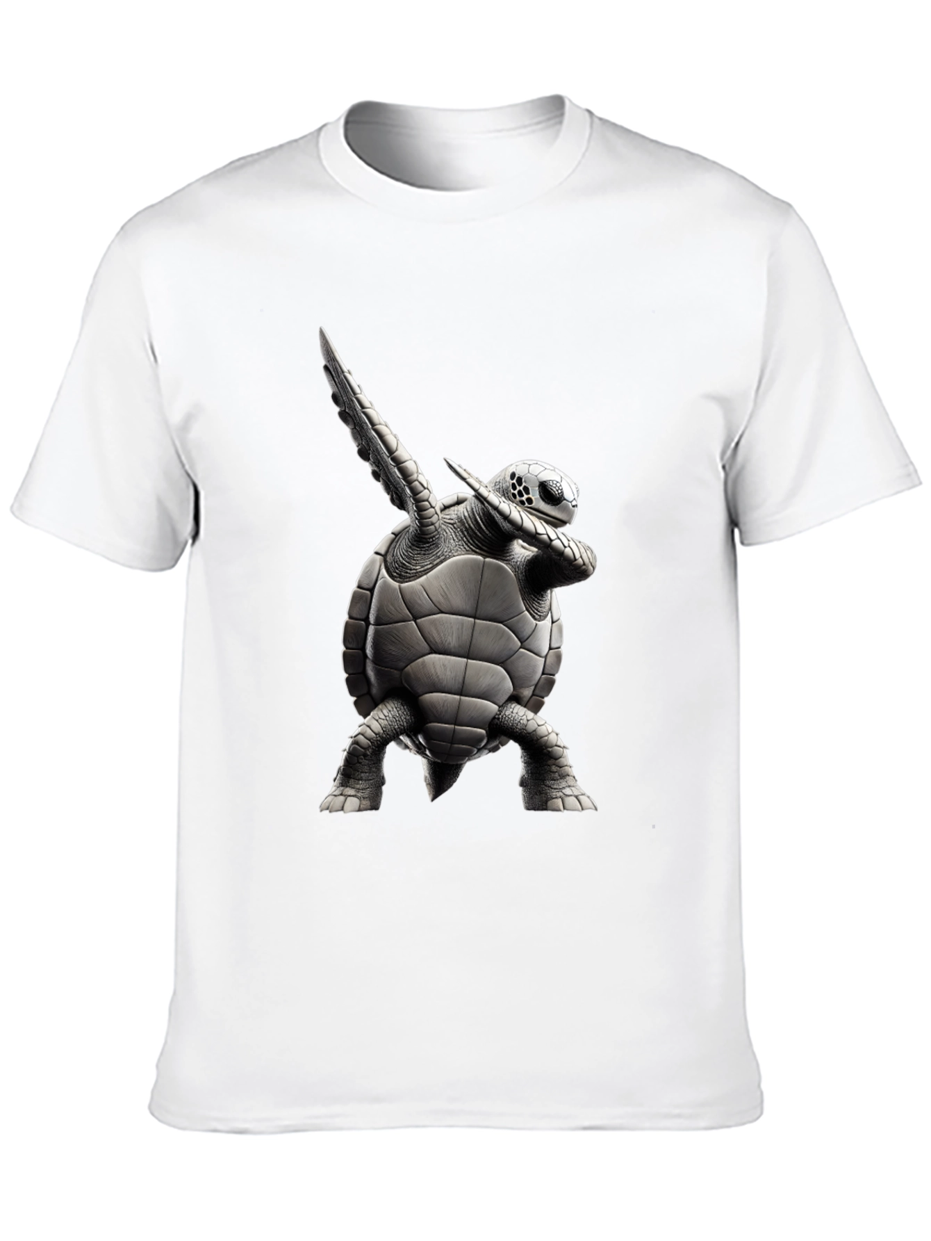 Black Dabbing Turtle Graphic T-Shirt - Black Cotton Tee view 10