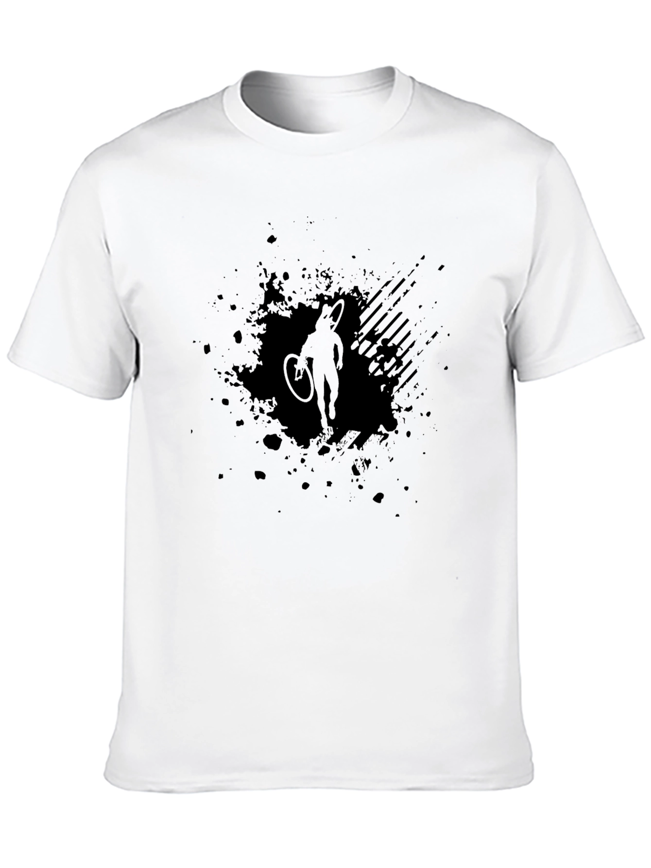 Black Cycling Silhouette Graphic T-Shirt - 10