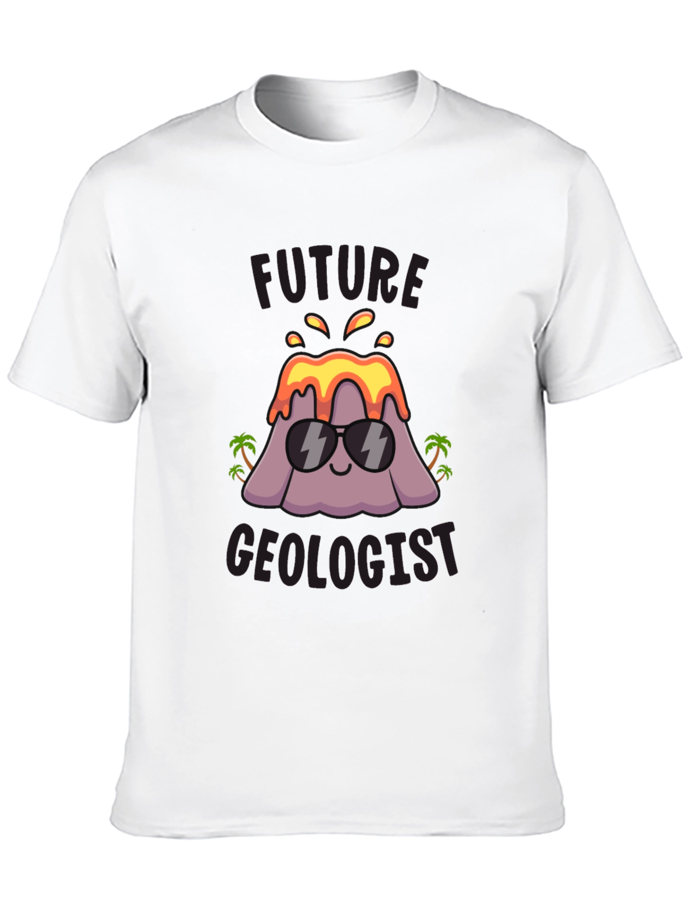 Black Future Geologist T-Shirt - Volcano Design view 10