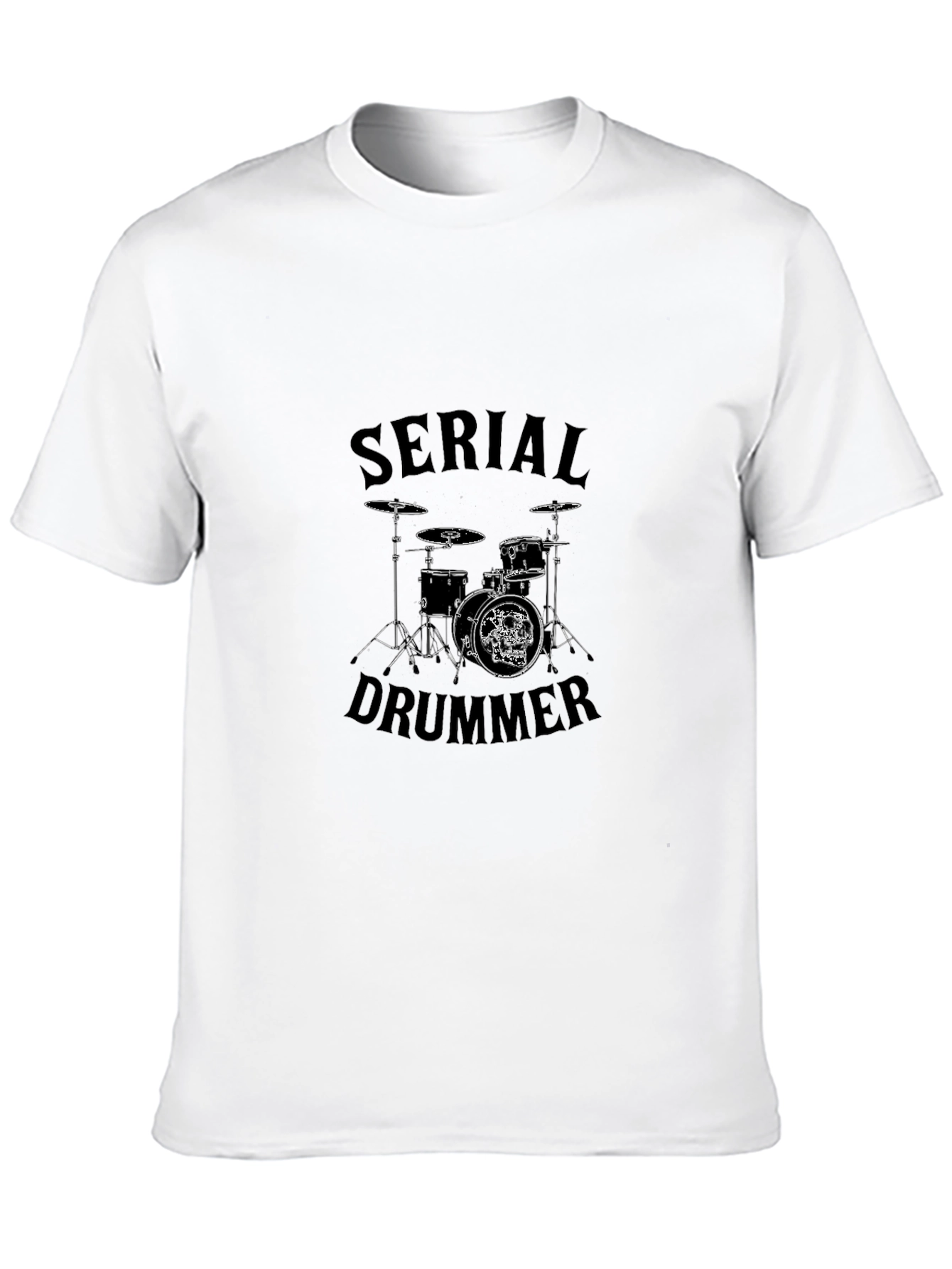 Black Serial Drummer Graphic Tee - Black Cotton T-Shirt view 10