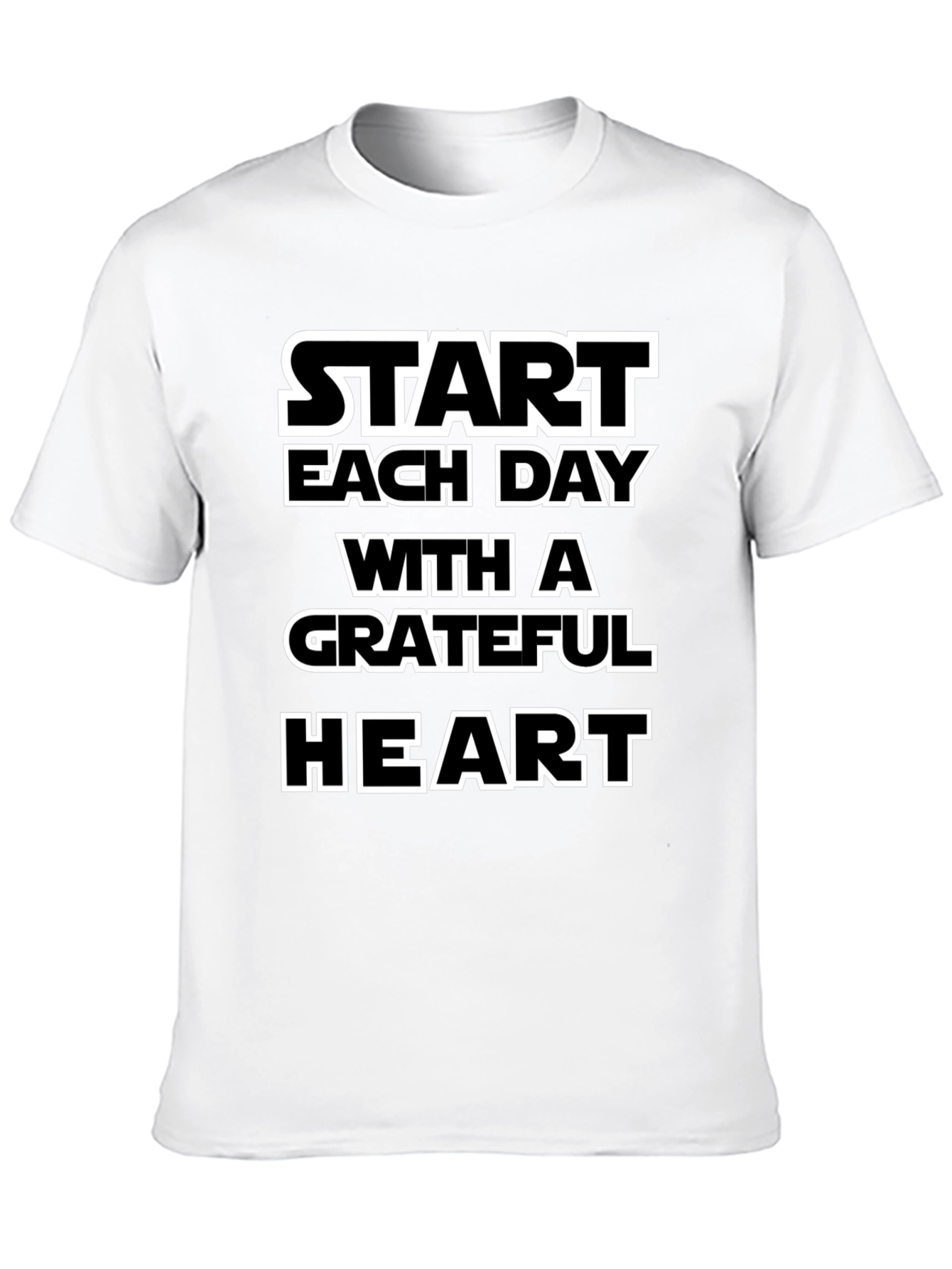 Grateful Heart Black Graphic Tee Shirt - 10