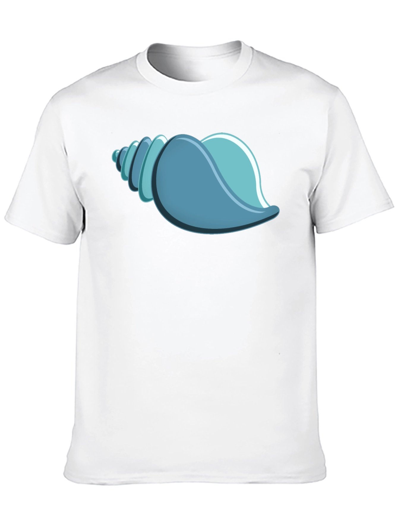 Black Blue Seashell Graphic Tee - Black Cotton T-Shirt view 10