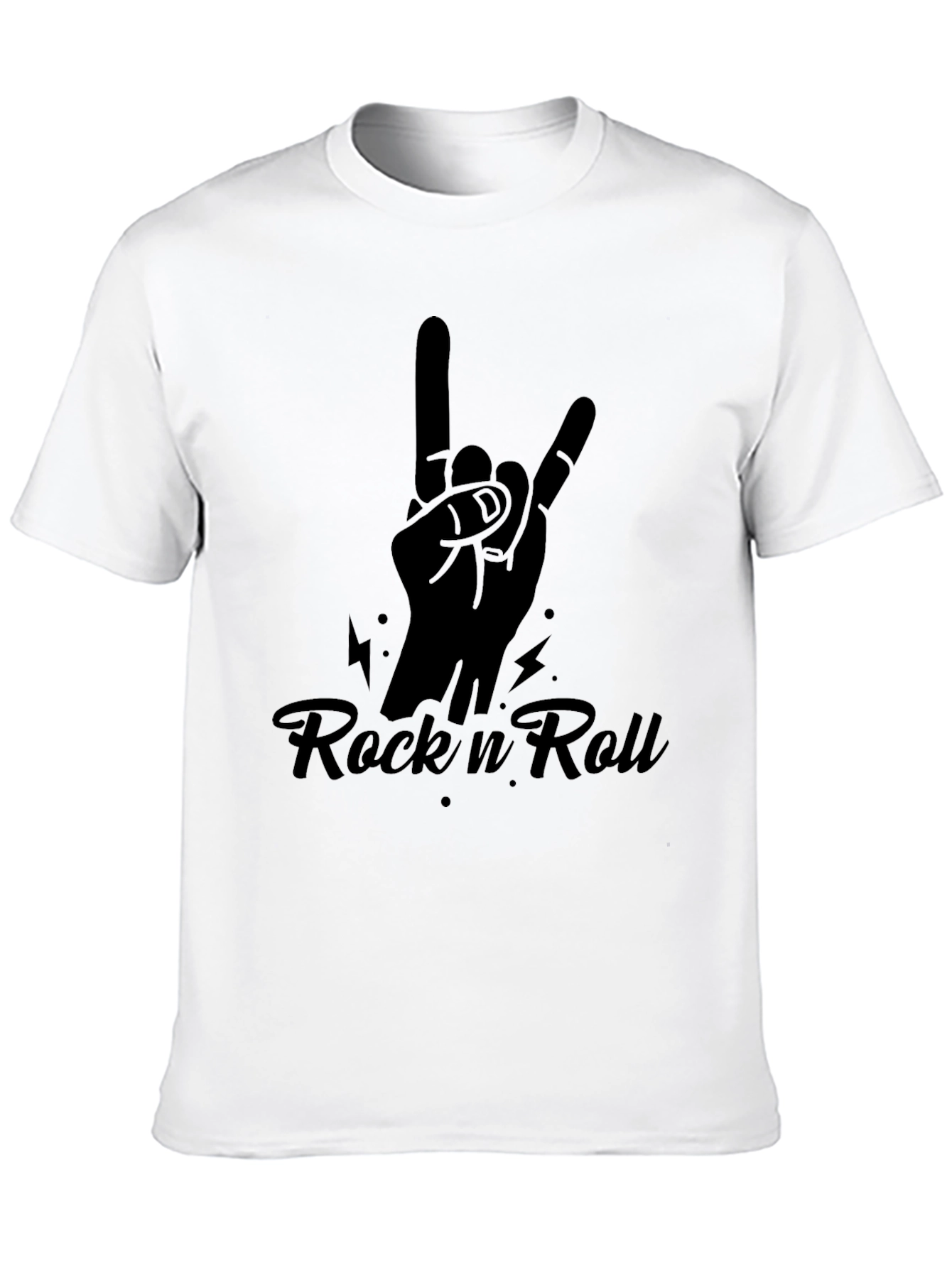 Black Rock n Roll Hand Gesture Black T-Shirt view 10