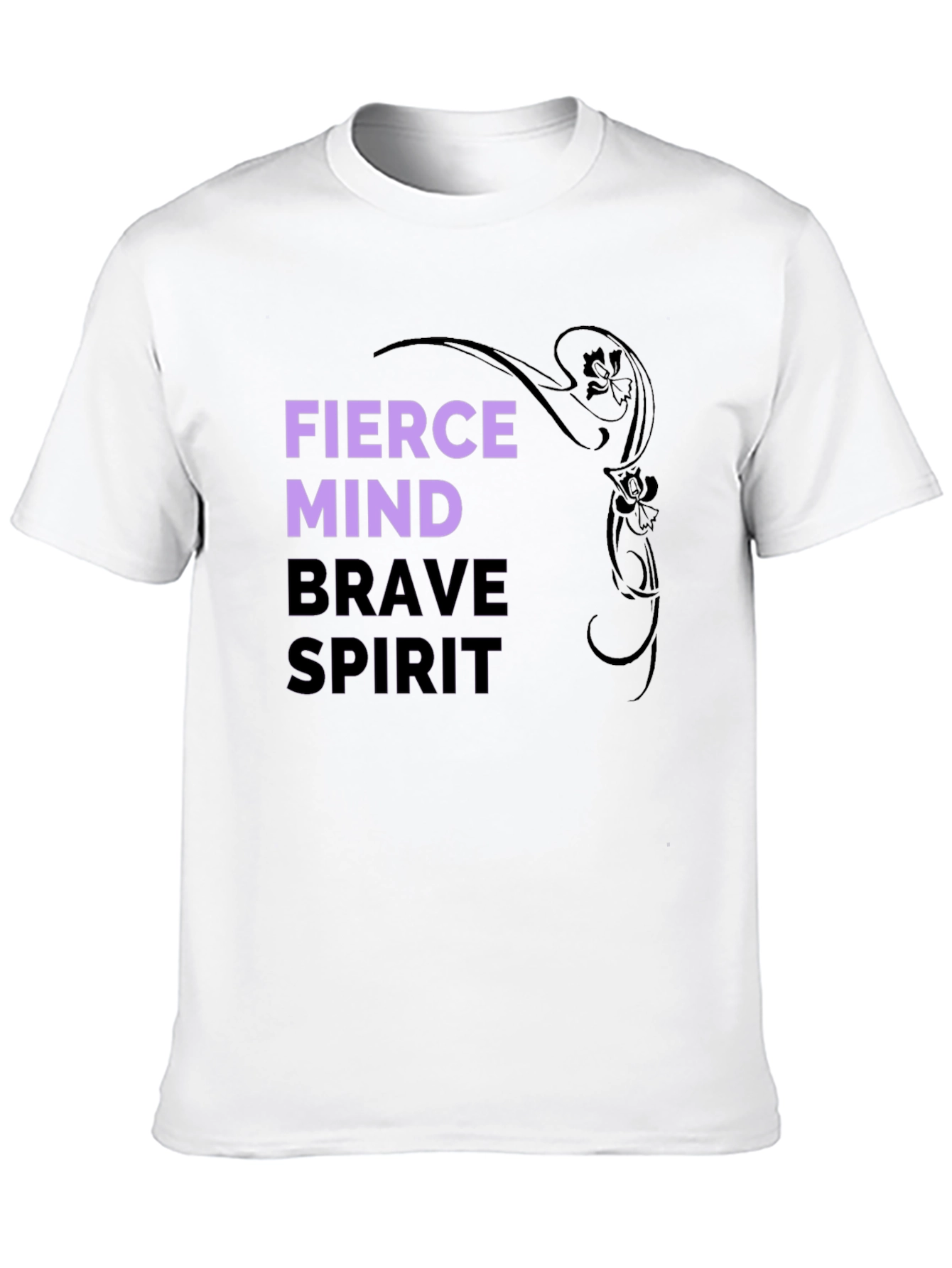 Black Fierce Mind Brave Spirit Graphic T-Shirt view 10