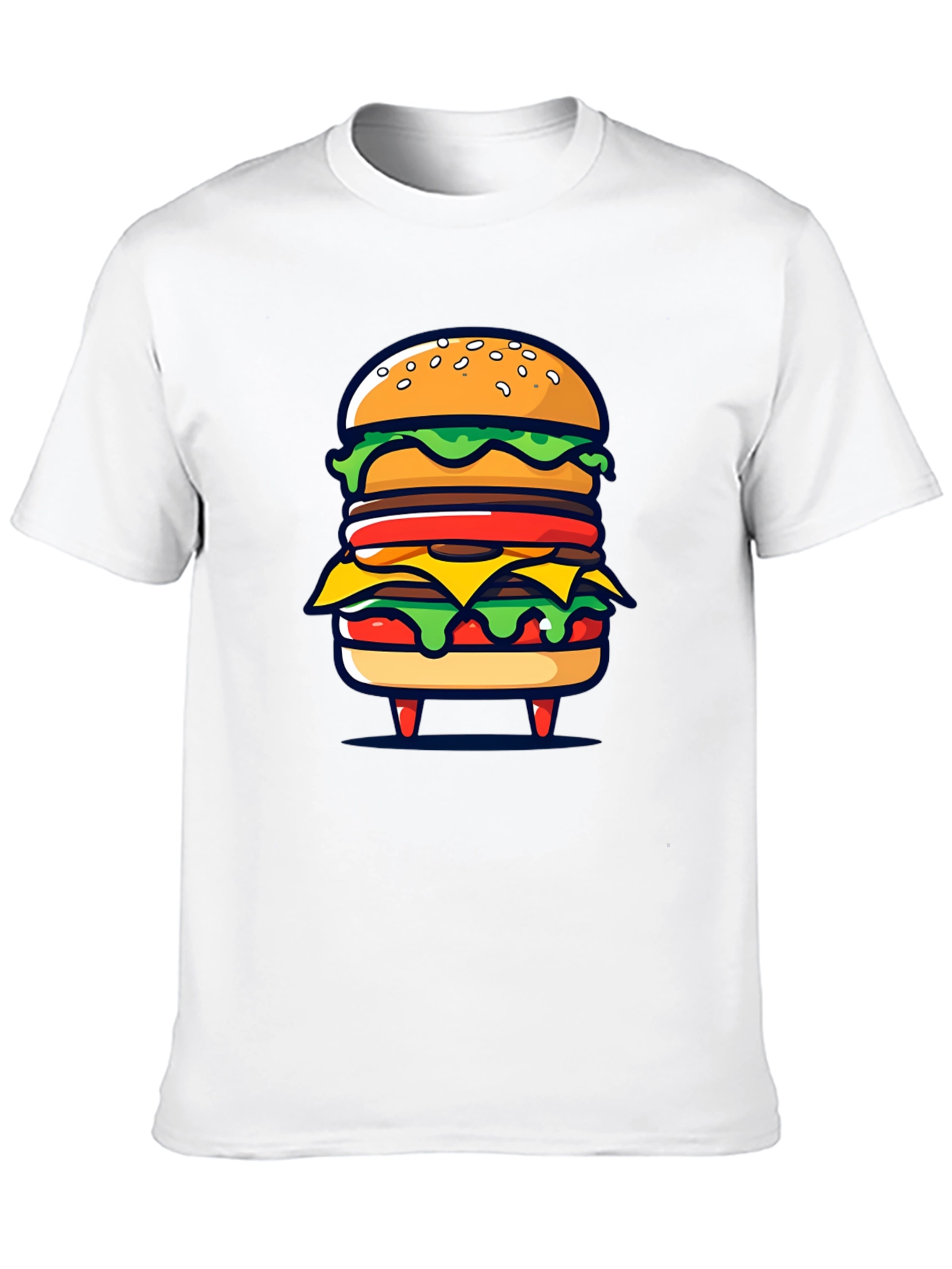 Black Burger Graphic Black T-Shirt view 10