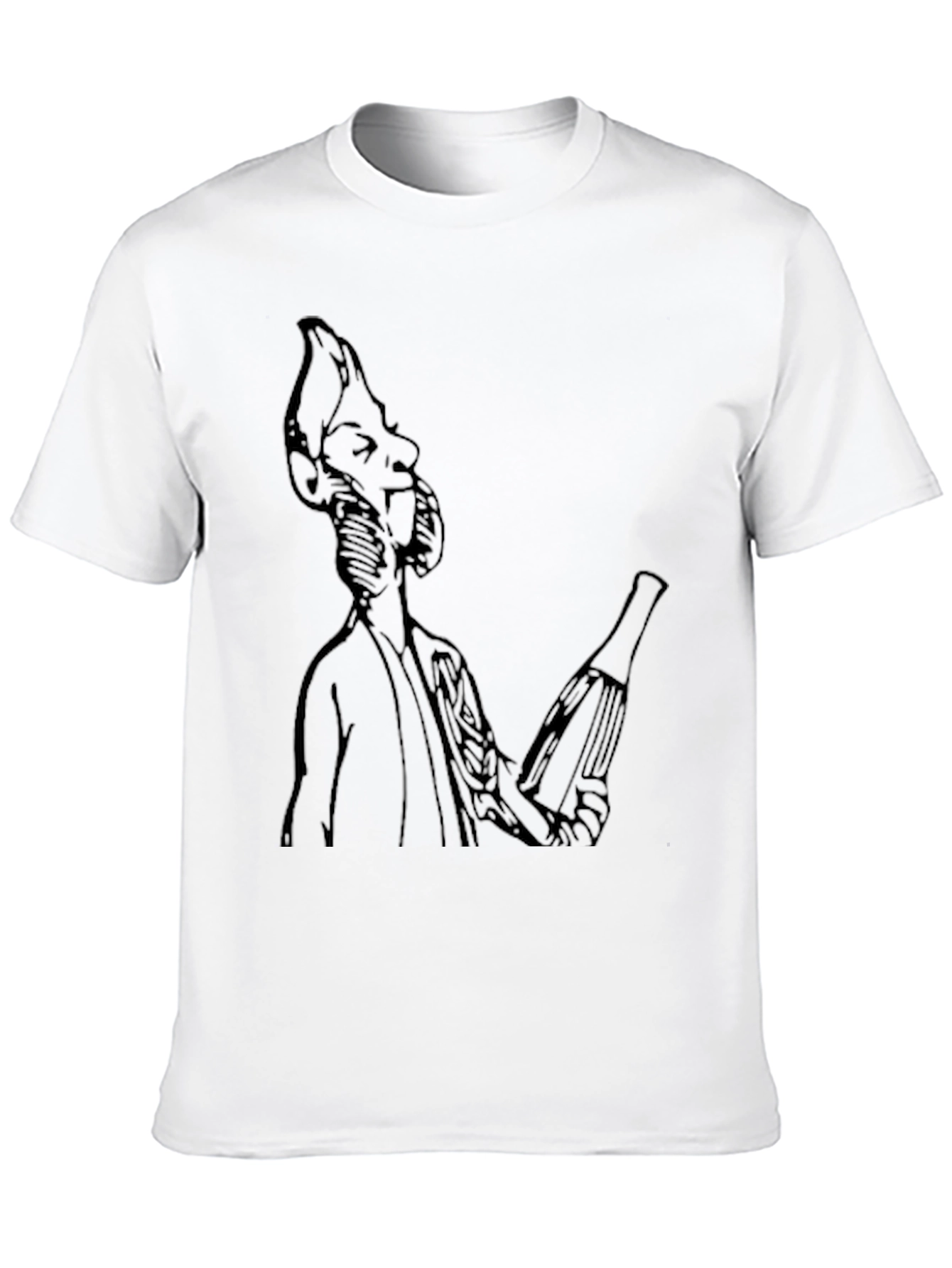 Black Unique Graphic T-Shirt - Quirky Character Design view 10