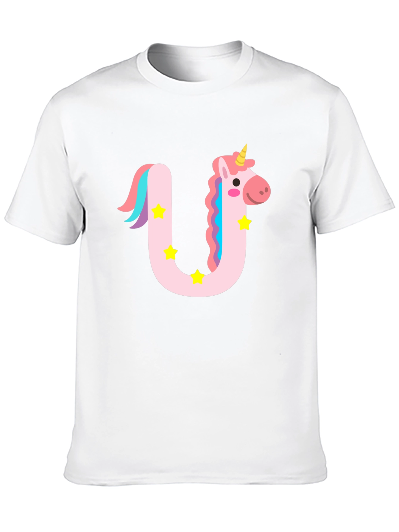 Black Unicorn Letter U Graphic Tee - Kids and Adults view 10