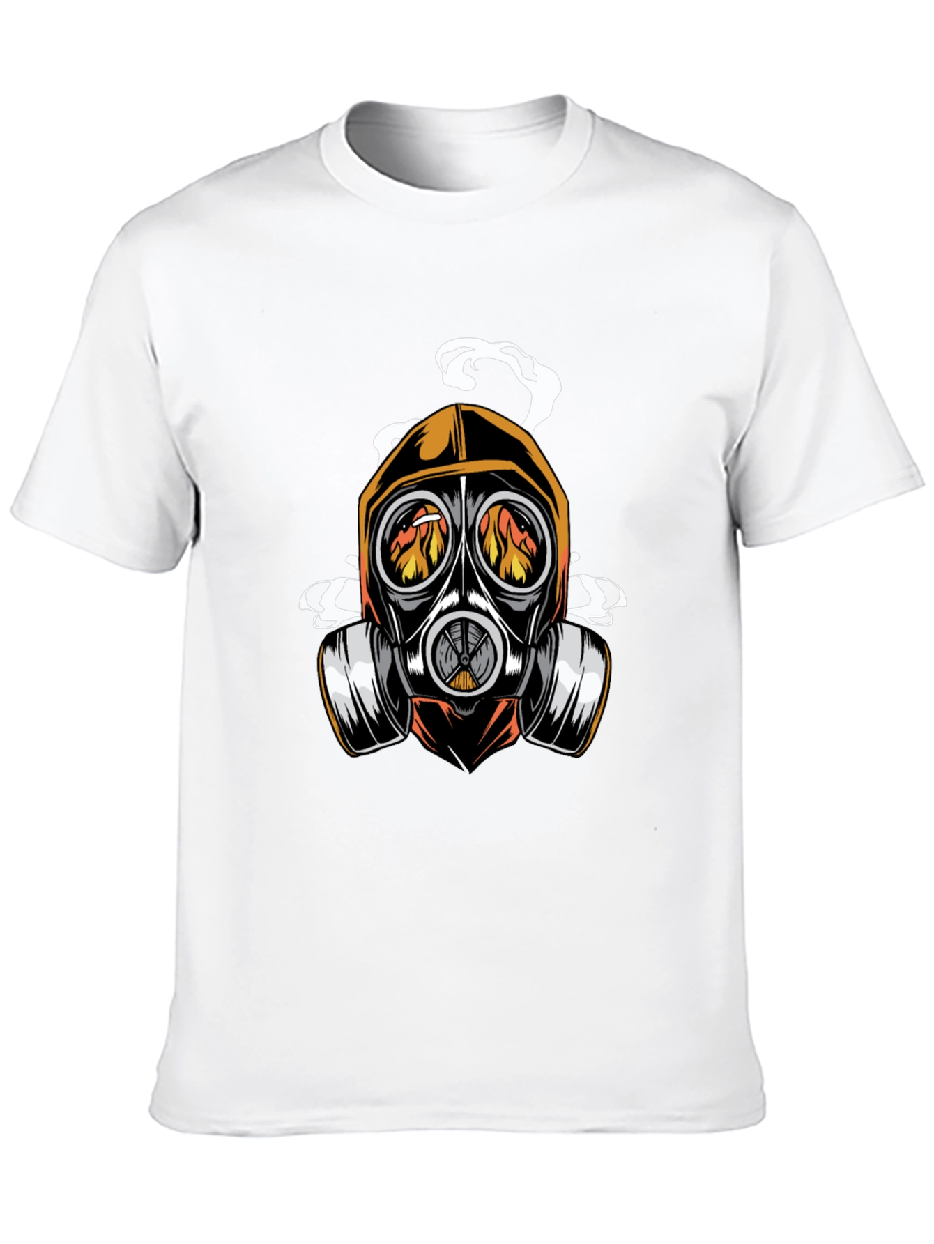 Black Gas Mask Inferno Graphic Tee - Cool, Edgy Design view 10