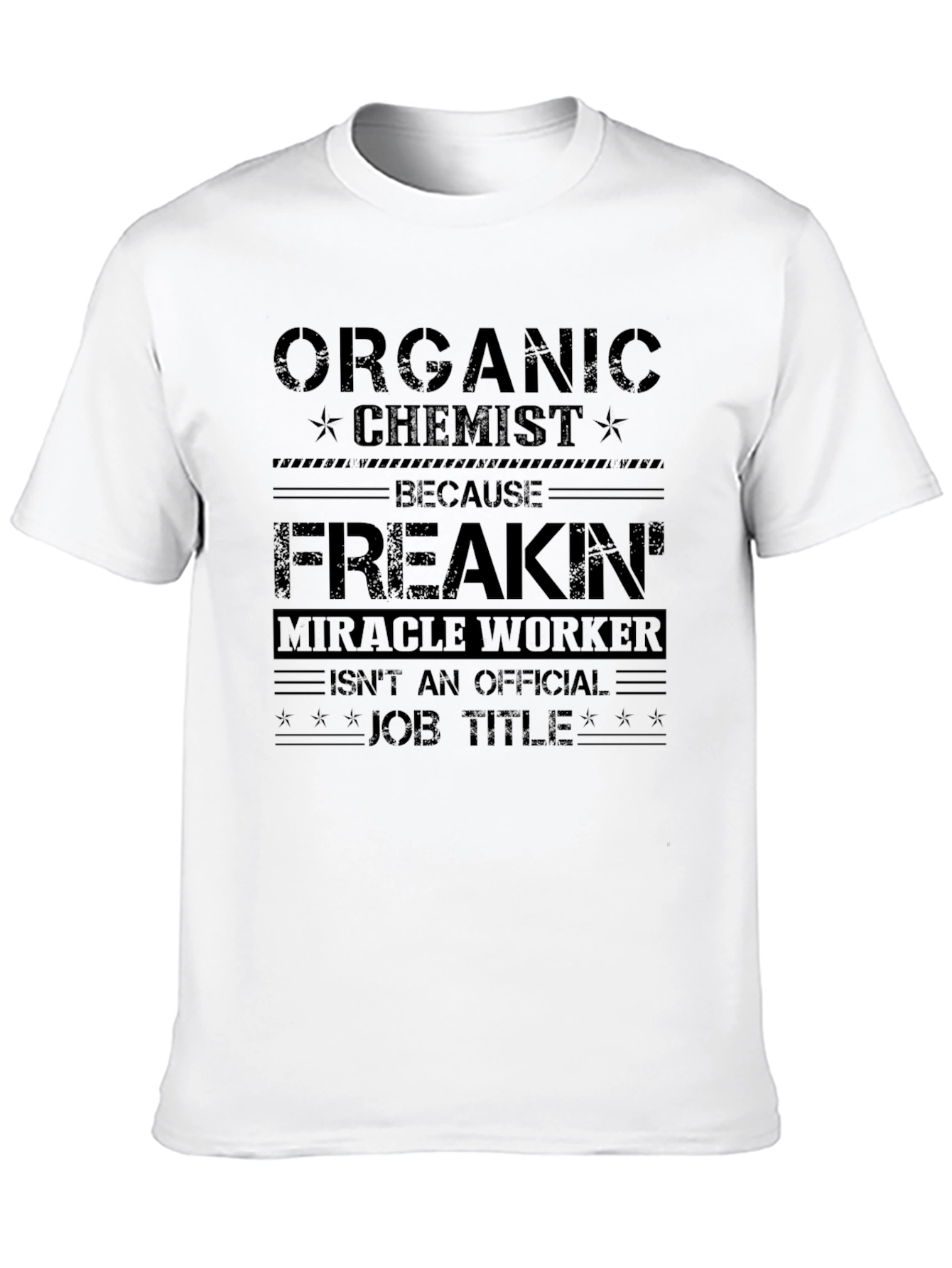 Black Organic Chemist Miracle Worker Job Title T-Shirt view 10