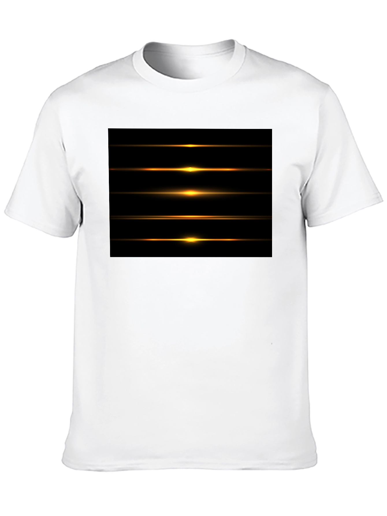 Black Men's Black Graphic Tee - Light Streak Design view 10