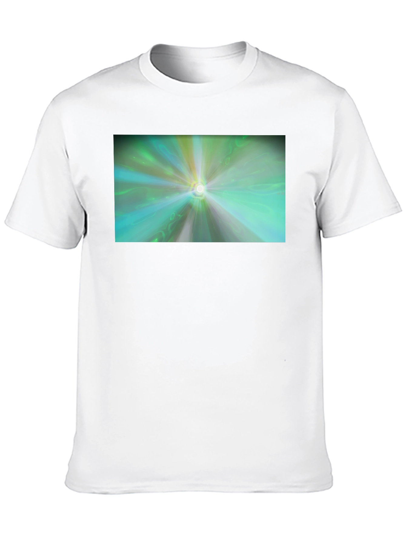 Black Abstract Light Burst T-Shirt - Black Cotton Blend view 10