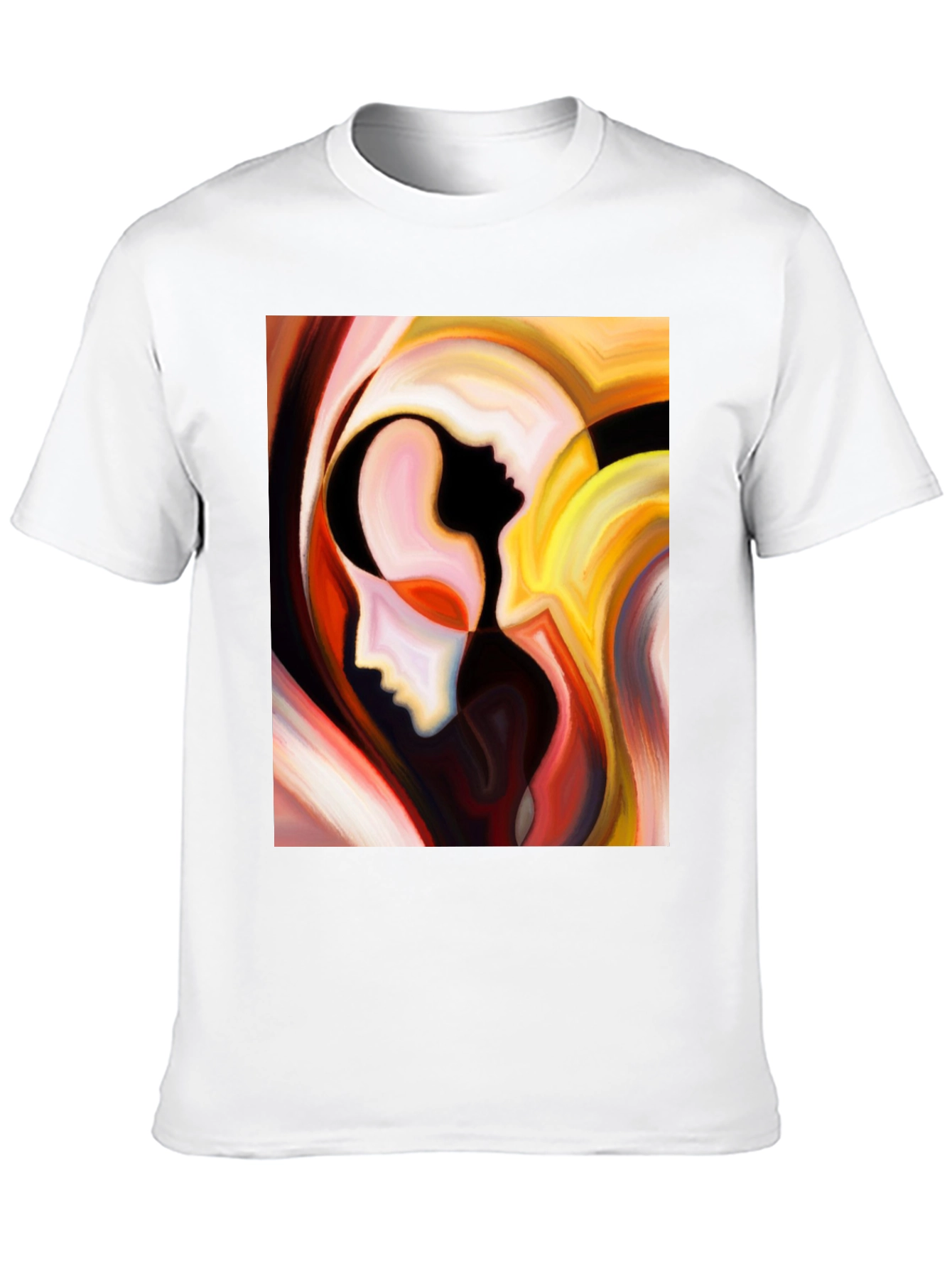 Black Abstract Faces Graphic T-Shirt - Modern Art Tee view 10