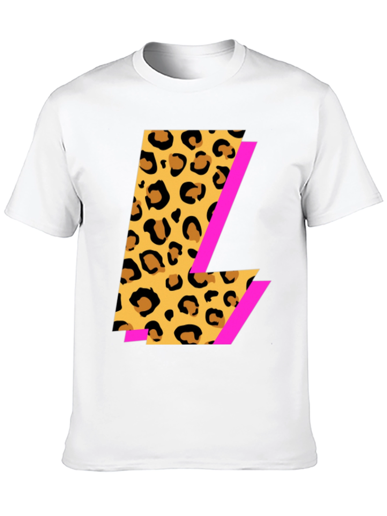Black Leopard Print L Graphic Black T-Shirt view 10