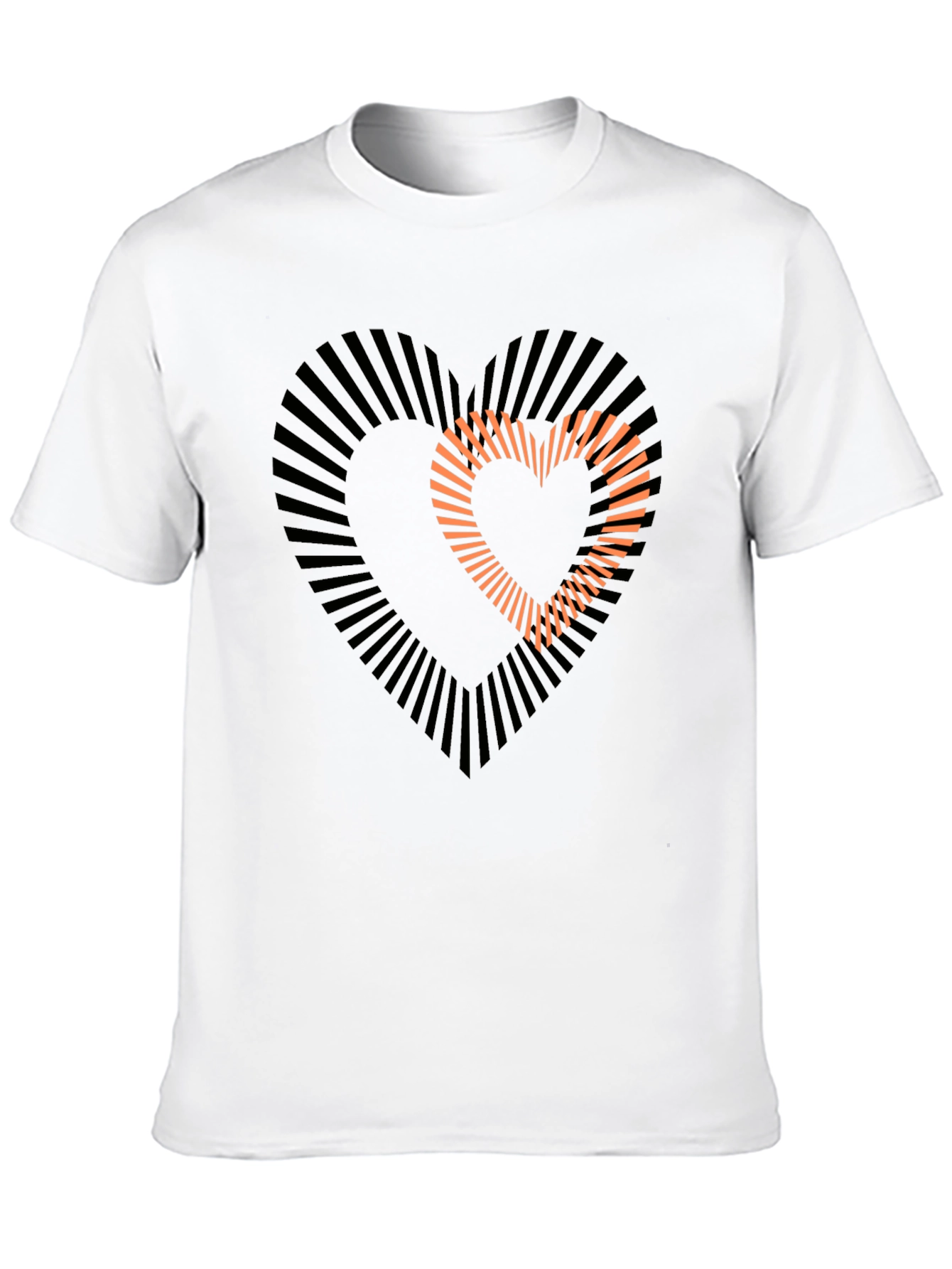 Black Stylish Heart Graphic Black T-Shirt view 10