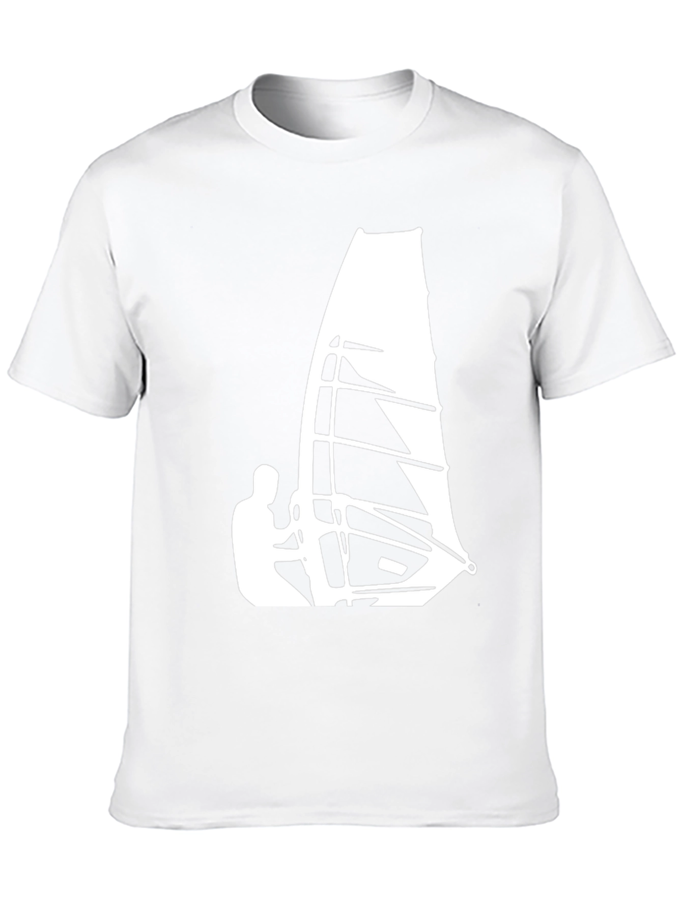 Black Windsurfer Graphic Tee - Black Cotton T-Shirt view 10