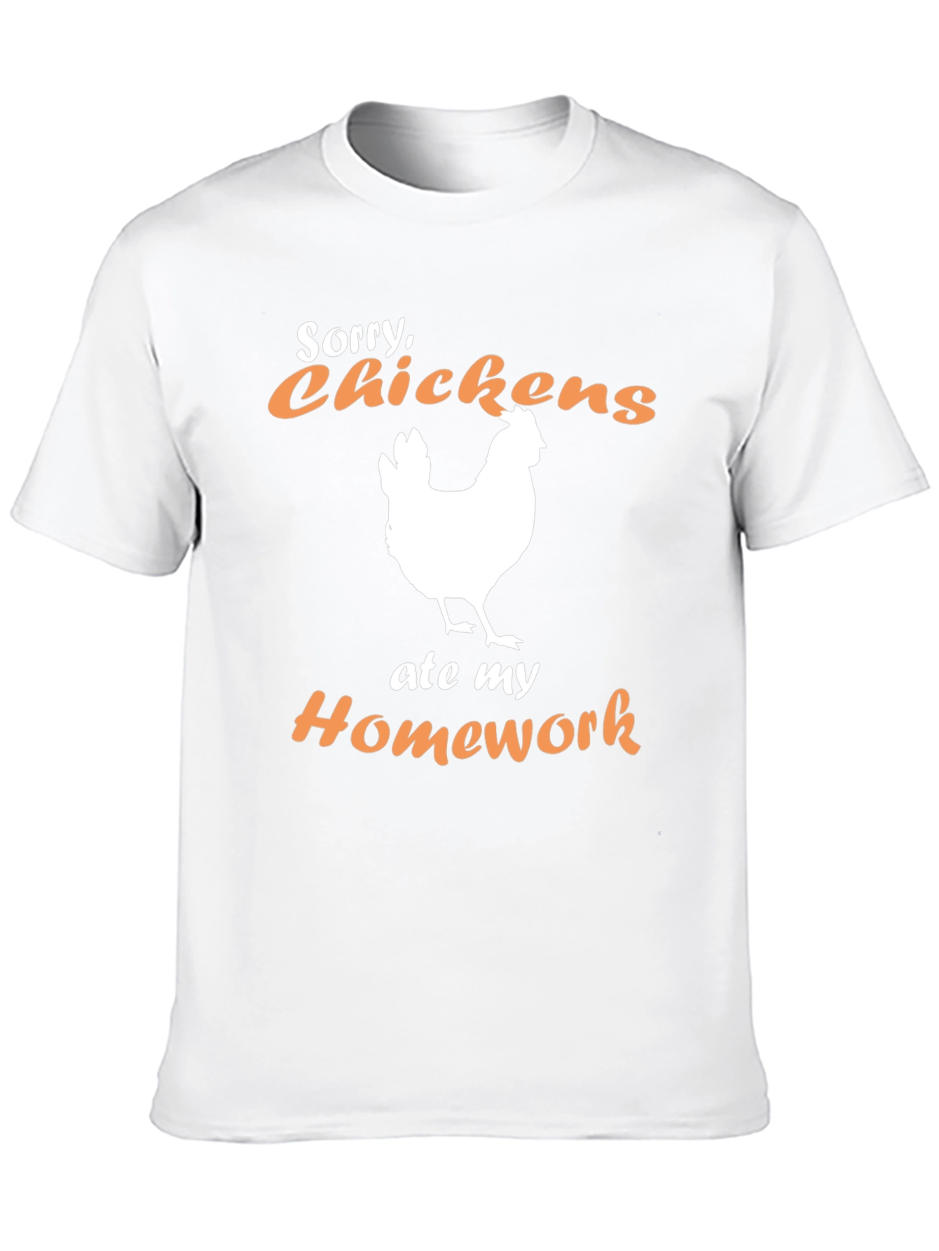 Black Funny Chicken Ate My Homework Graphic T-Shirt view 10