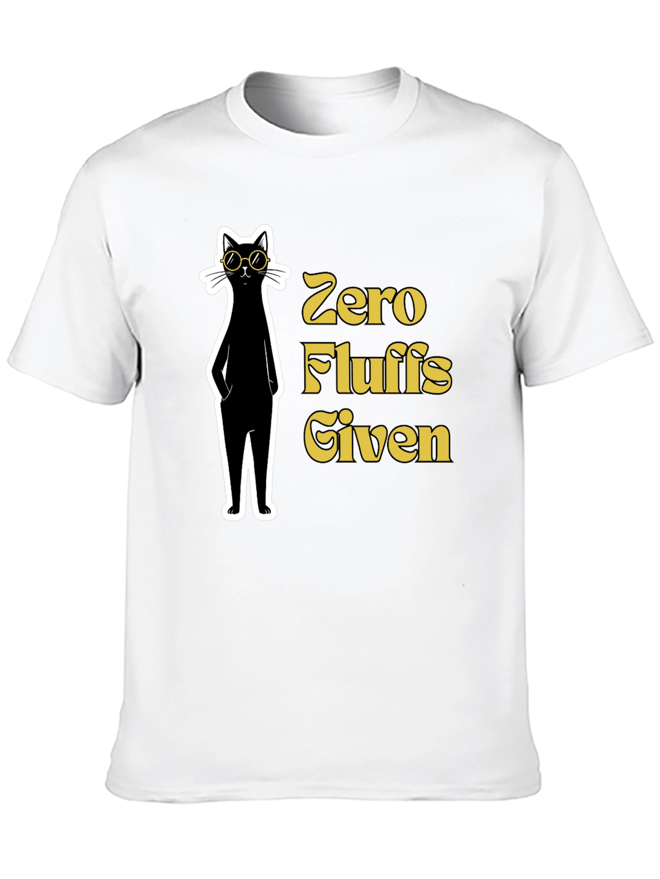 Black Zero Fluffs Given Cat Graphic T-Shirt view 10