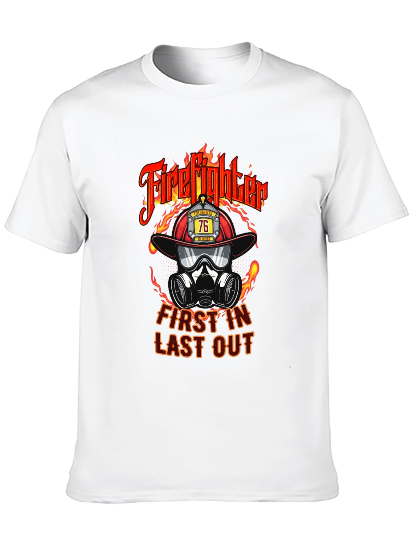 Black Firefighter First In Last Out Graphic T-Shirt view 10