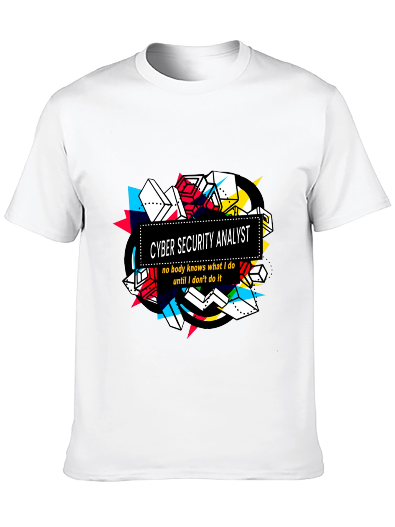 Black Cyber Security Analyst Graphic T-Shirt view 10
