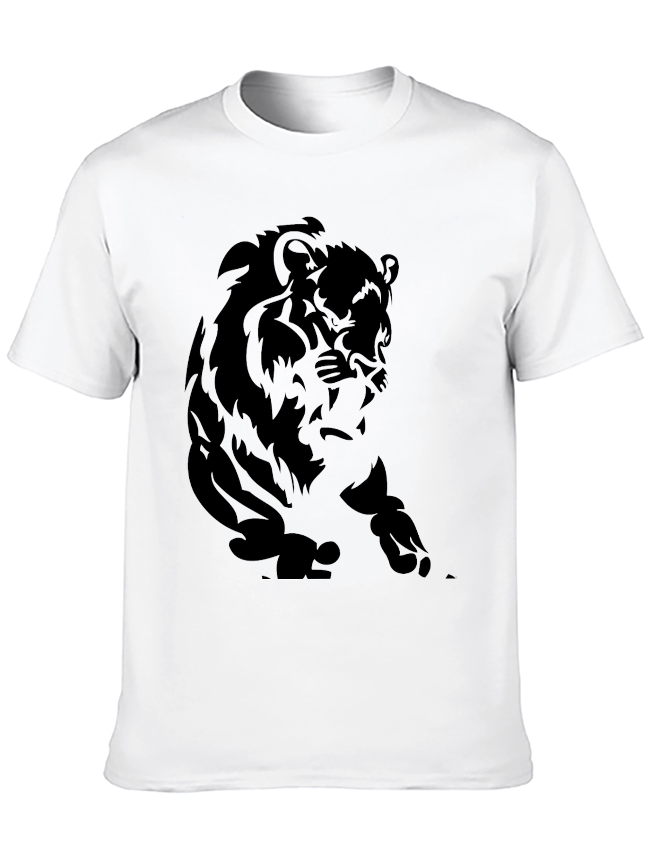 Black Black Lion Graphic Tee - Men's Stylish Short Sleeve Shirt view 10