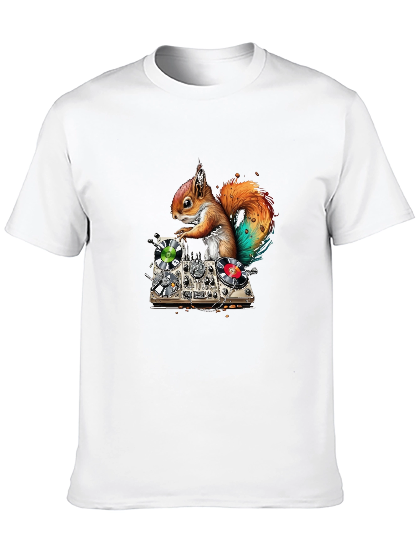 Black DJ Squirrel Graphic T-Shirt view 10