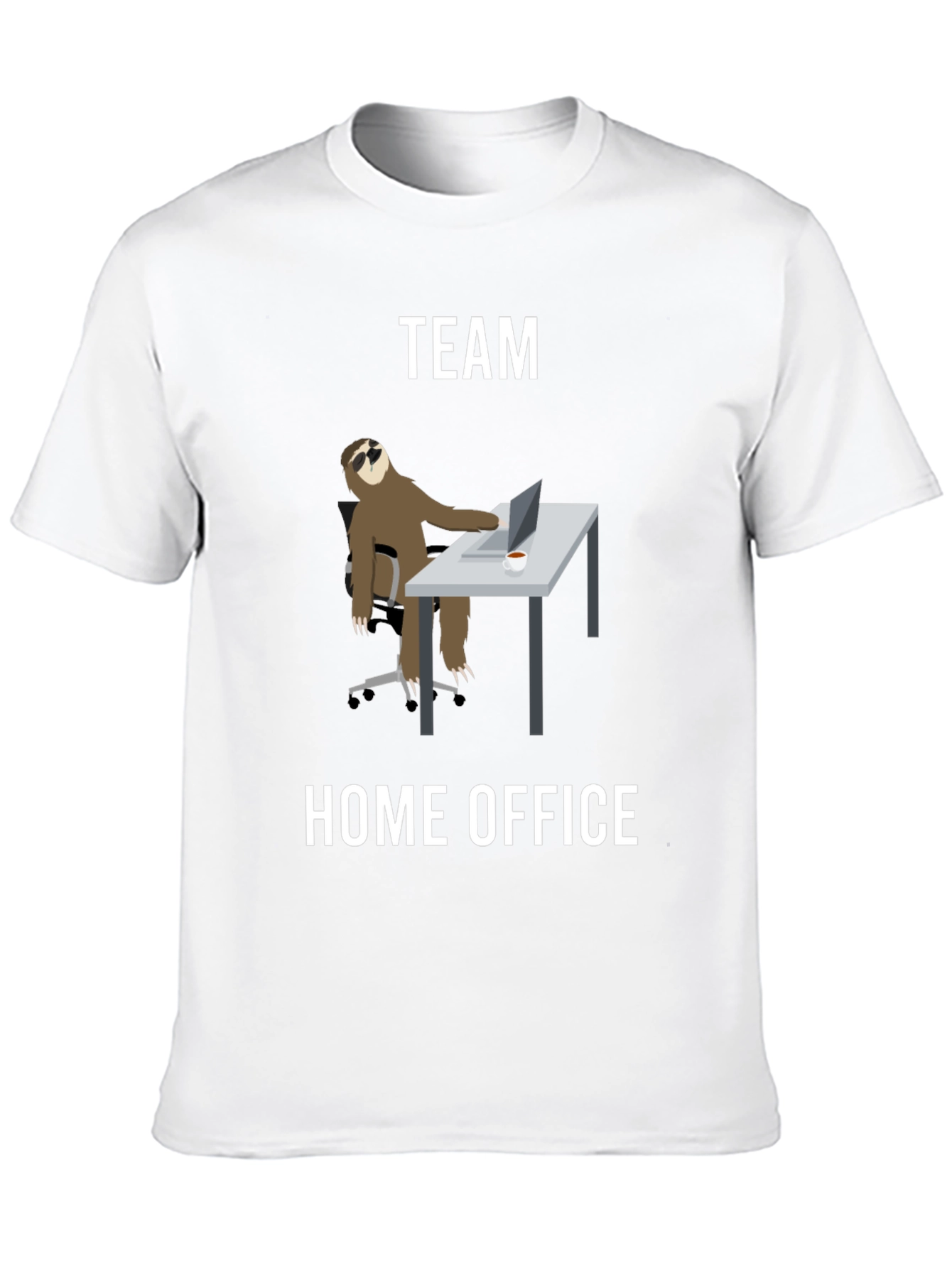 Black Team Home Office Sloth T-Shirt - Funny Work From Home Tee view 10