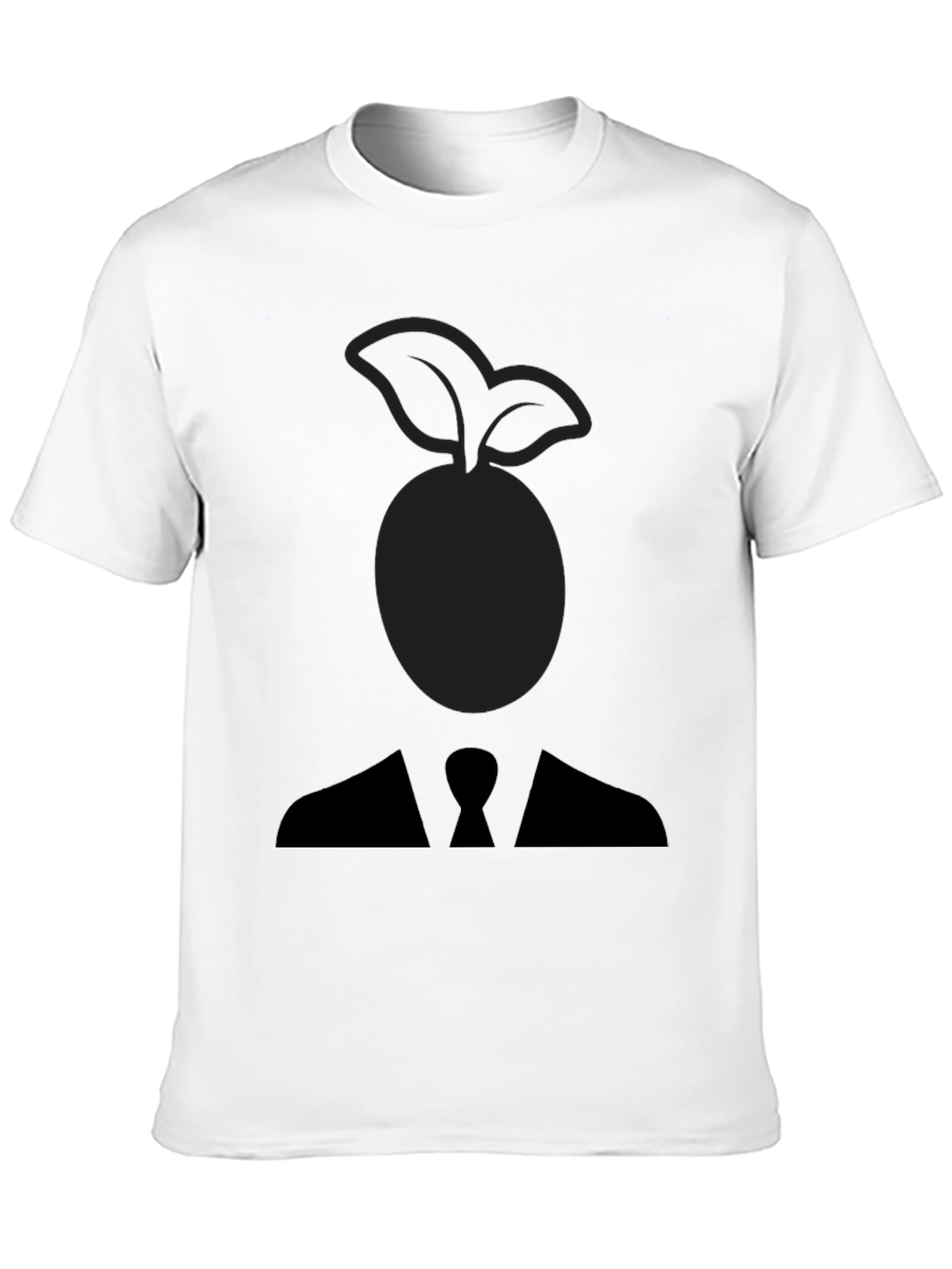 Black Abstract Fruit Head Silhouette Graphic Tee view 10