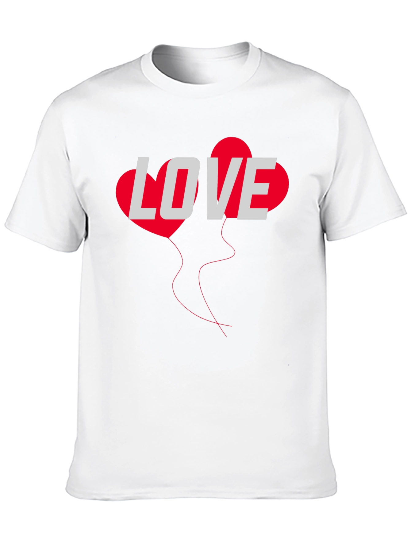 Black Love Heart Balloon Graphic Tee - Black Casual T-Shirt view 10