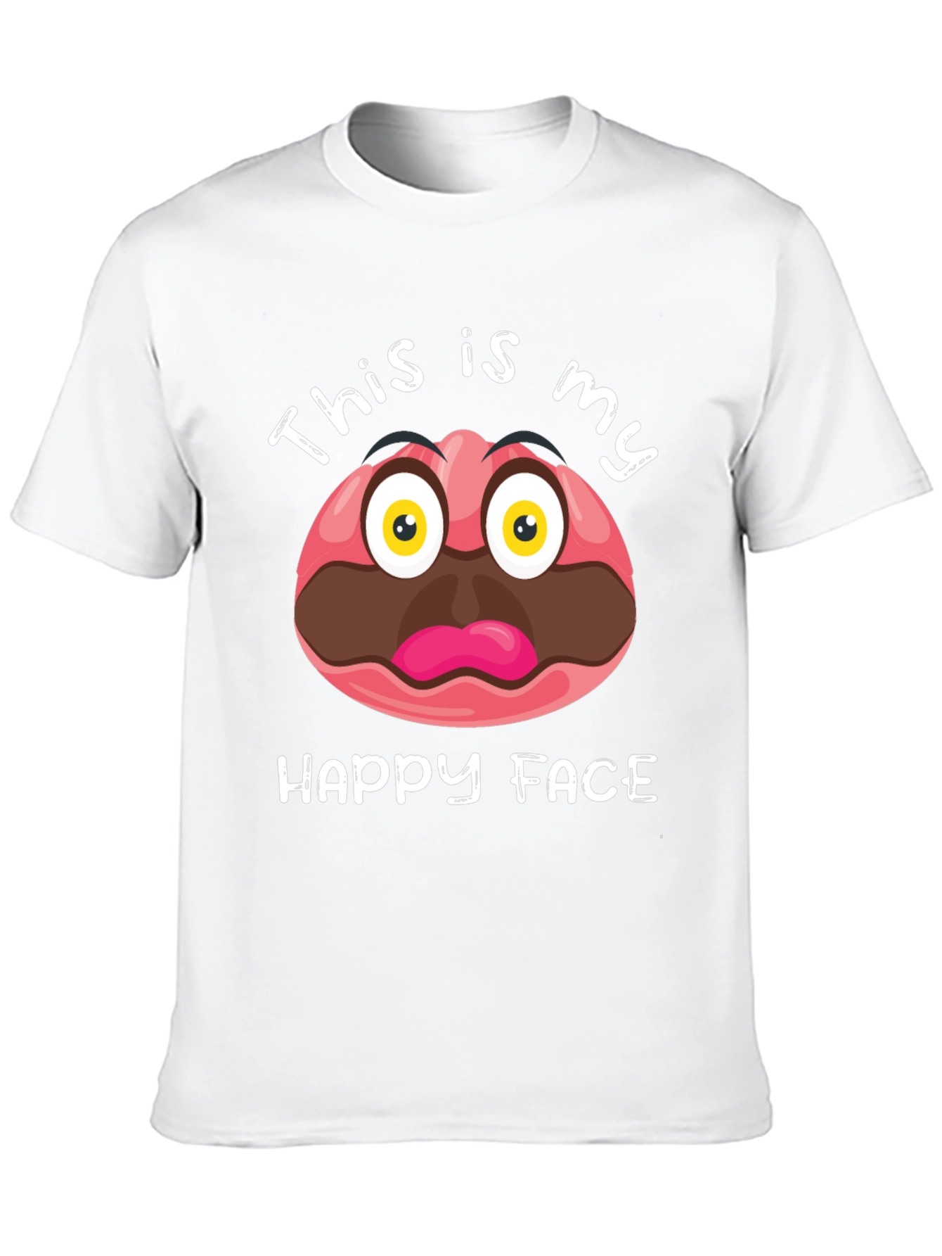 Black Funny This Is My Happy Face Graphic T-Shirt view 10