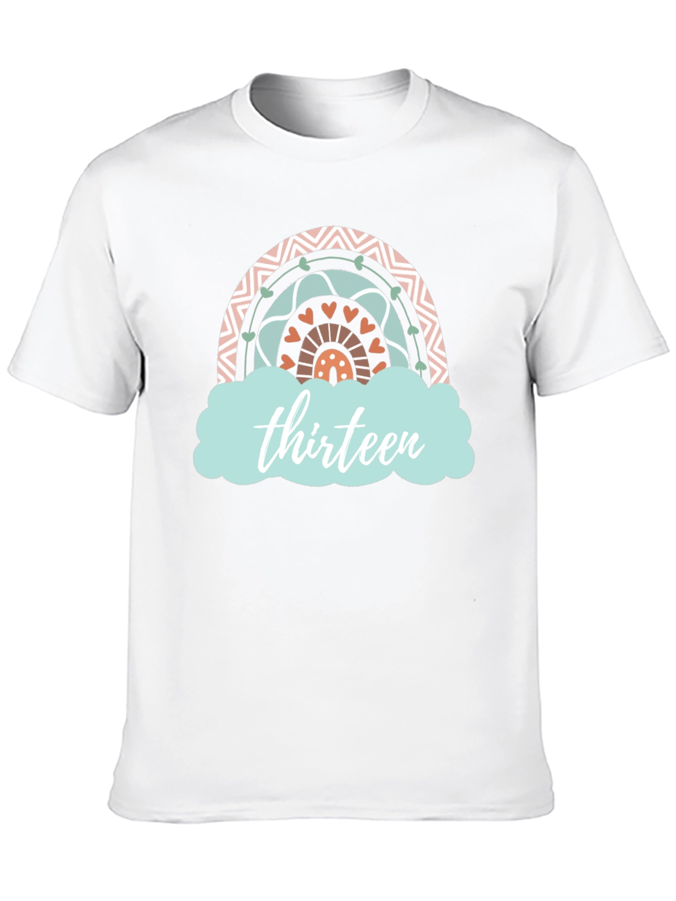Thirteen Rainbow Graphic T-Shirt - Birthday Tee - 10