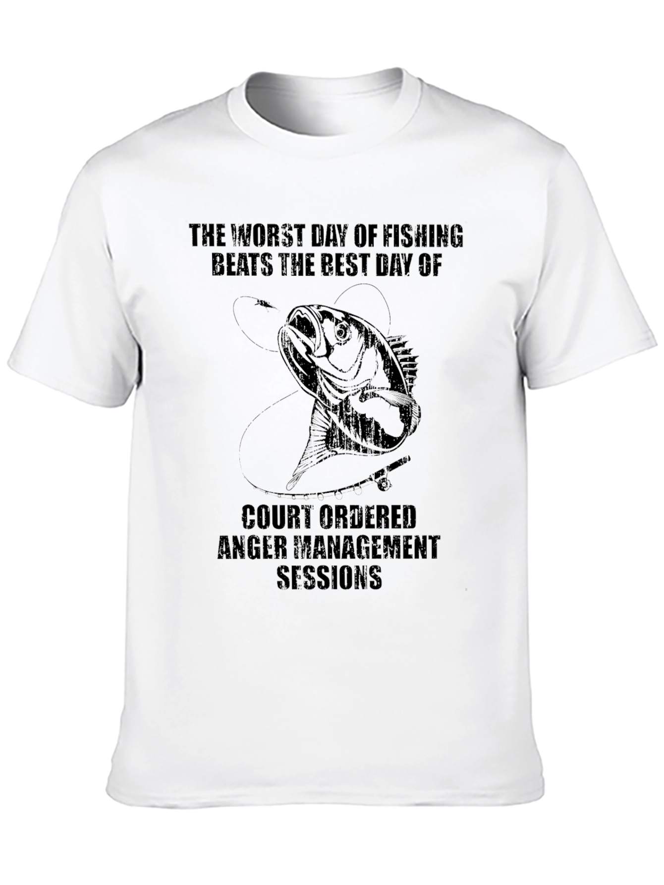 Black Funny Fishing T-Shirt - Anger Management view 10