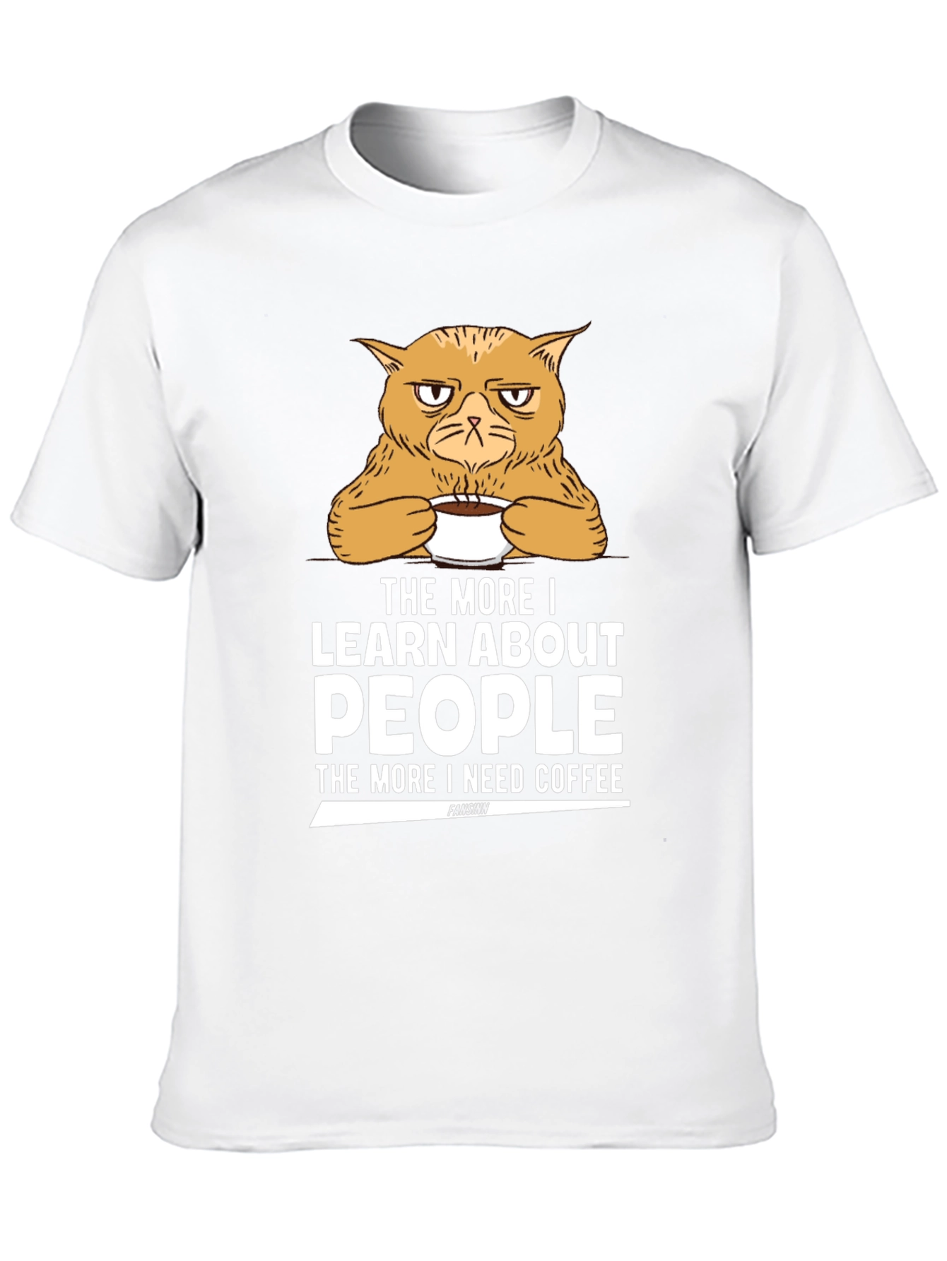 Black Grumpy Cat Coffee T-Shirt - Learn About People view 10