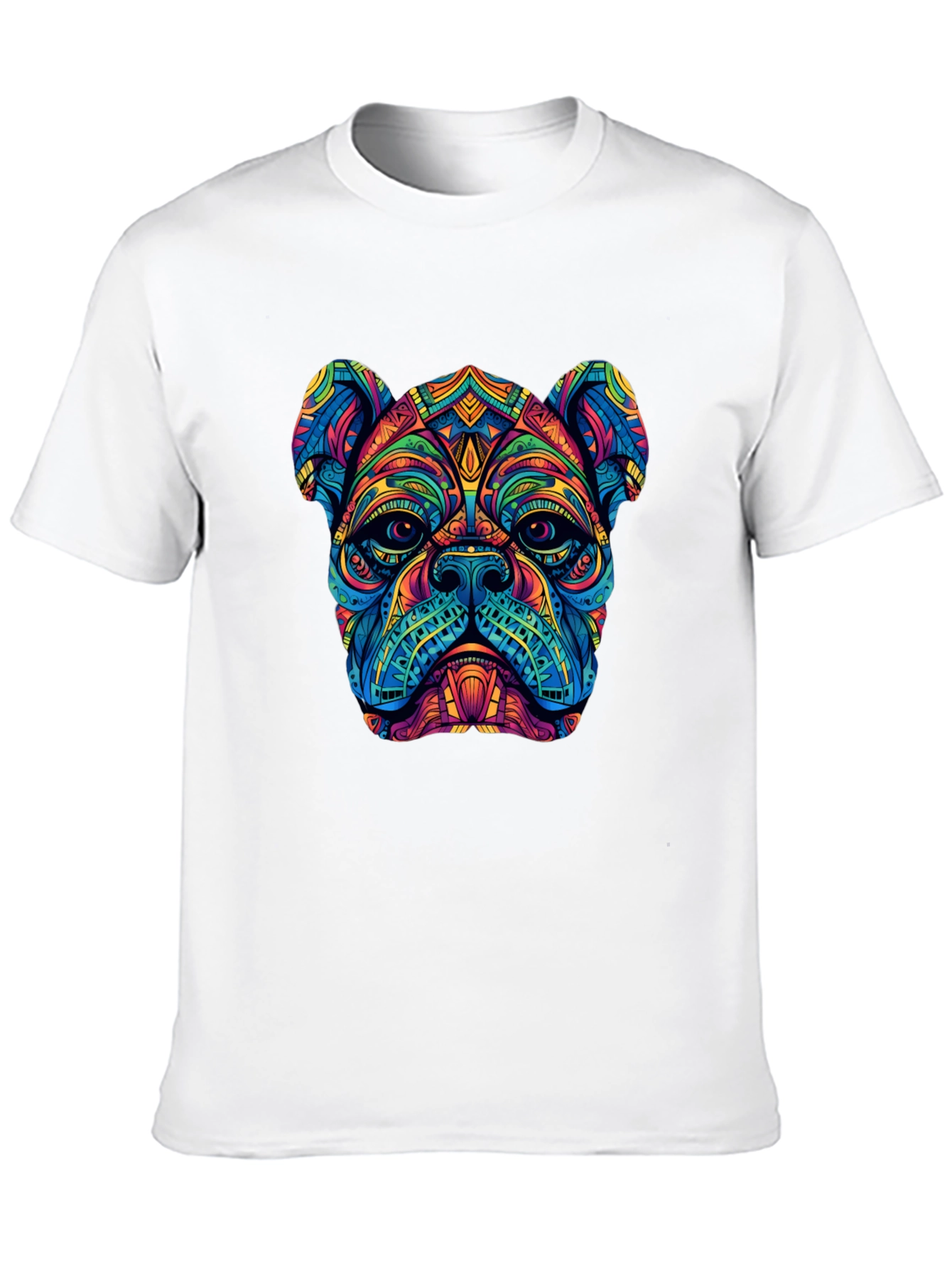 Black Psychedelic Bulldog Graphic Tee - Black view 10
