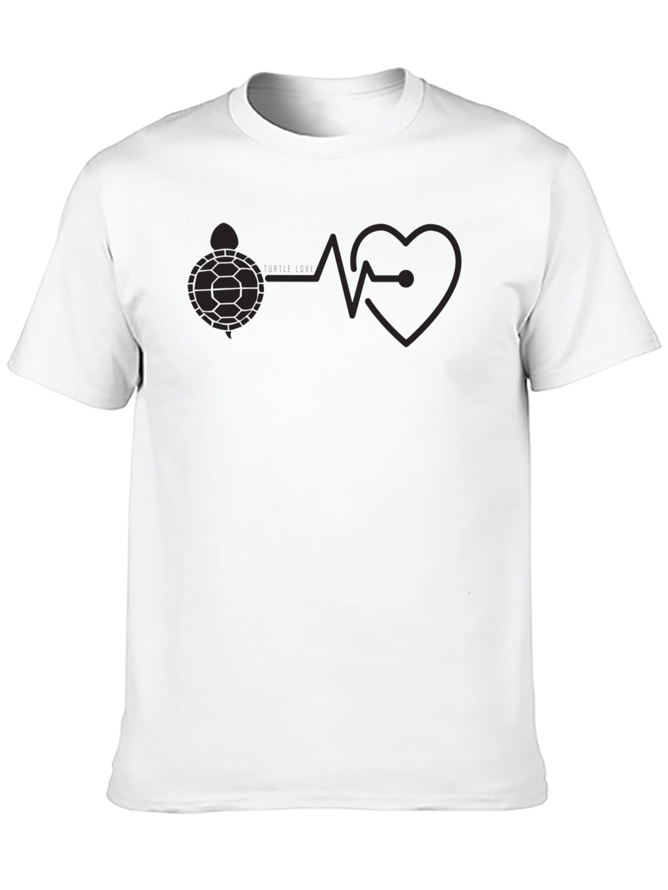Black Turtle Heartbeat T-Shirt - Soft Cotton Crew Neck Tee view 10