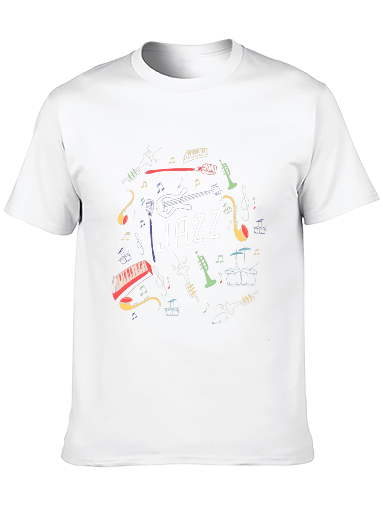 Black Jazz Music Instrument Graphic Black T-Shirt view 10