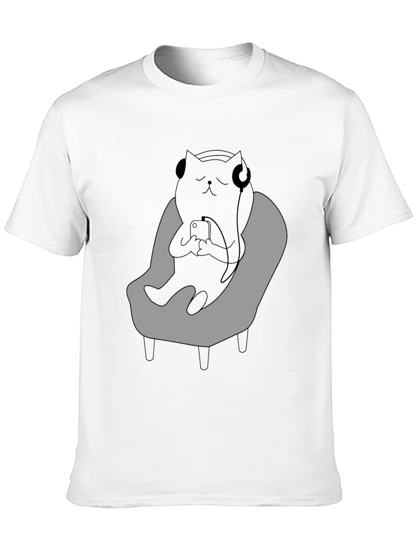 Black Cool Cat Relaxing T-Shirt view 10