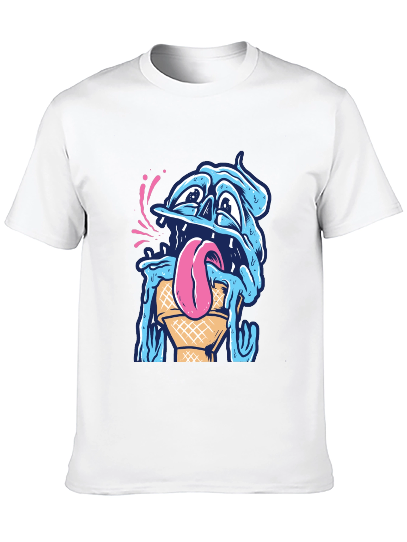 Black Melting Ice Cream Monster Graphic Tee view 10