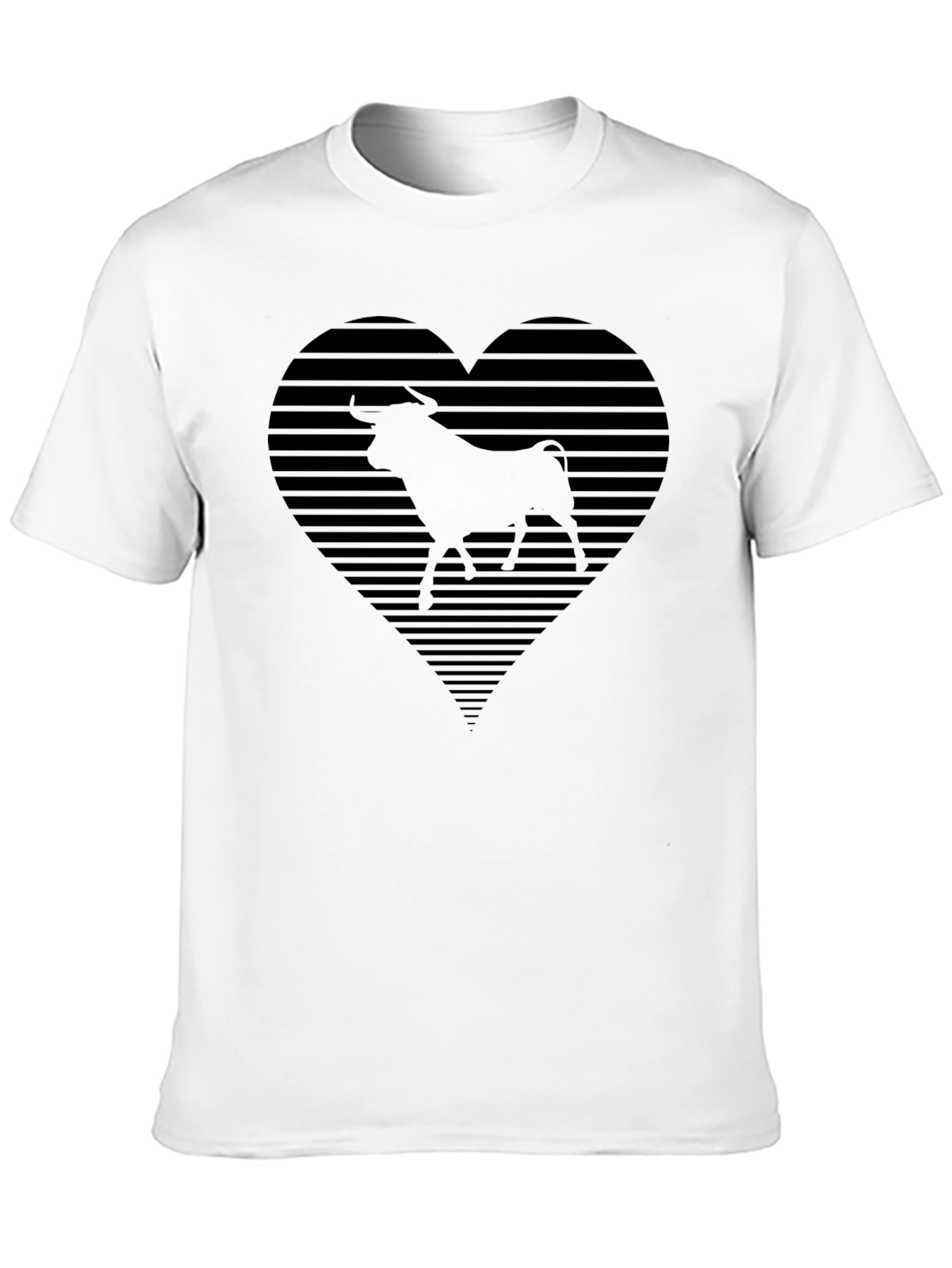 Black Bull Heart Graphic Tee - Cool Black T-Shirt view 10