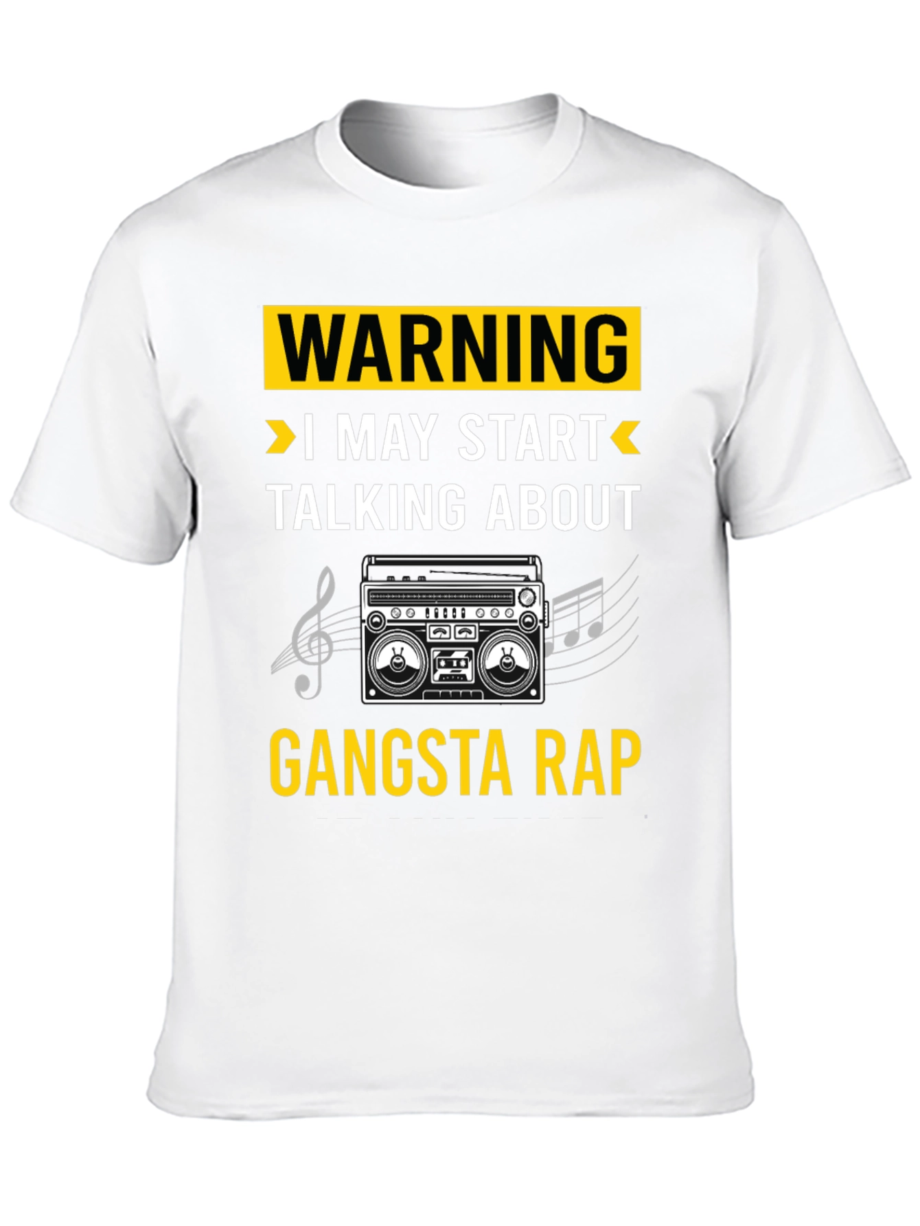 Black Gangsta Rap T-Shirt - Warning Funny Tee view 10
