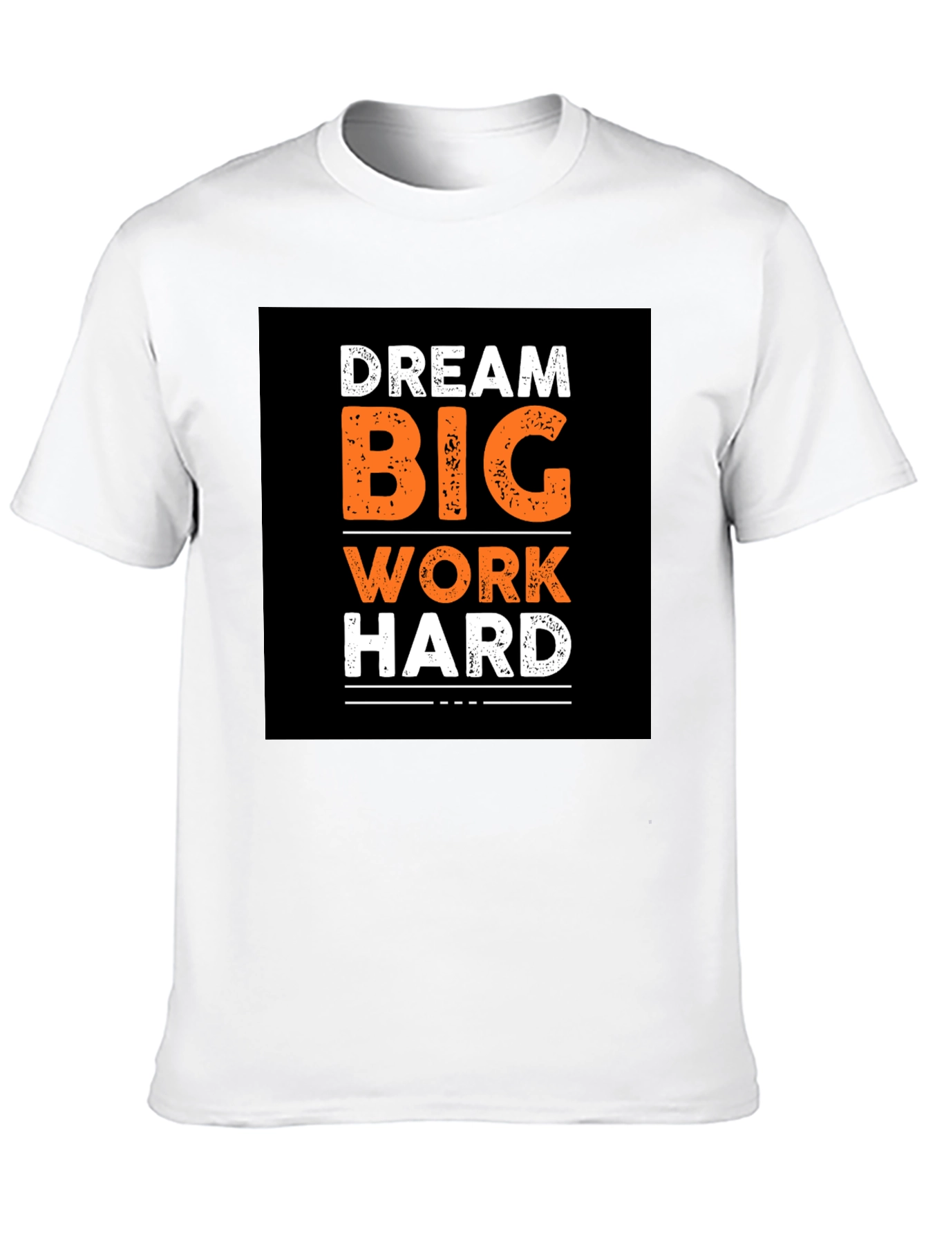 Black Dream Big Work Hard Graphic Print Black T-Shirt view 10