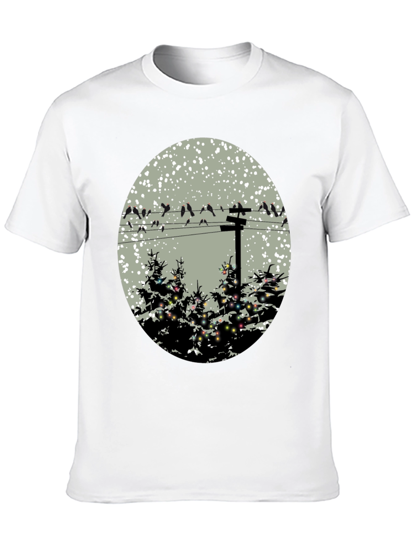 Black Birds on Wire Graphic Tee view 10