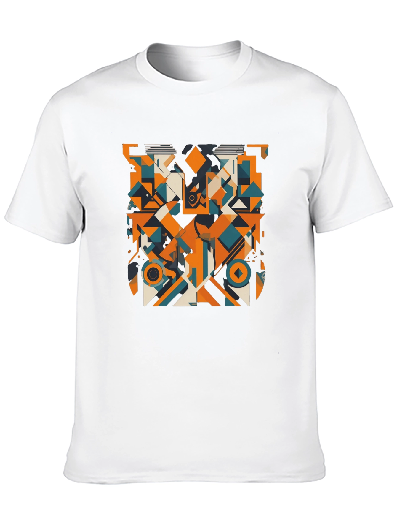 Black Geometric Abstract Art Print Black T-Shirt view 10