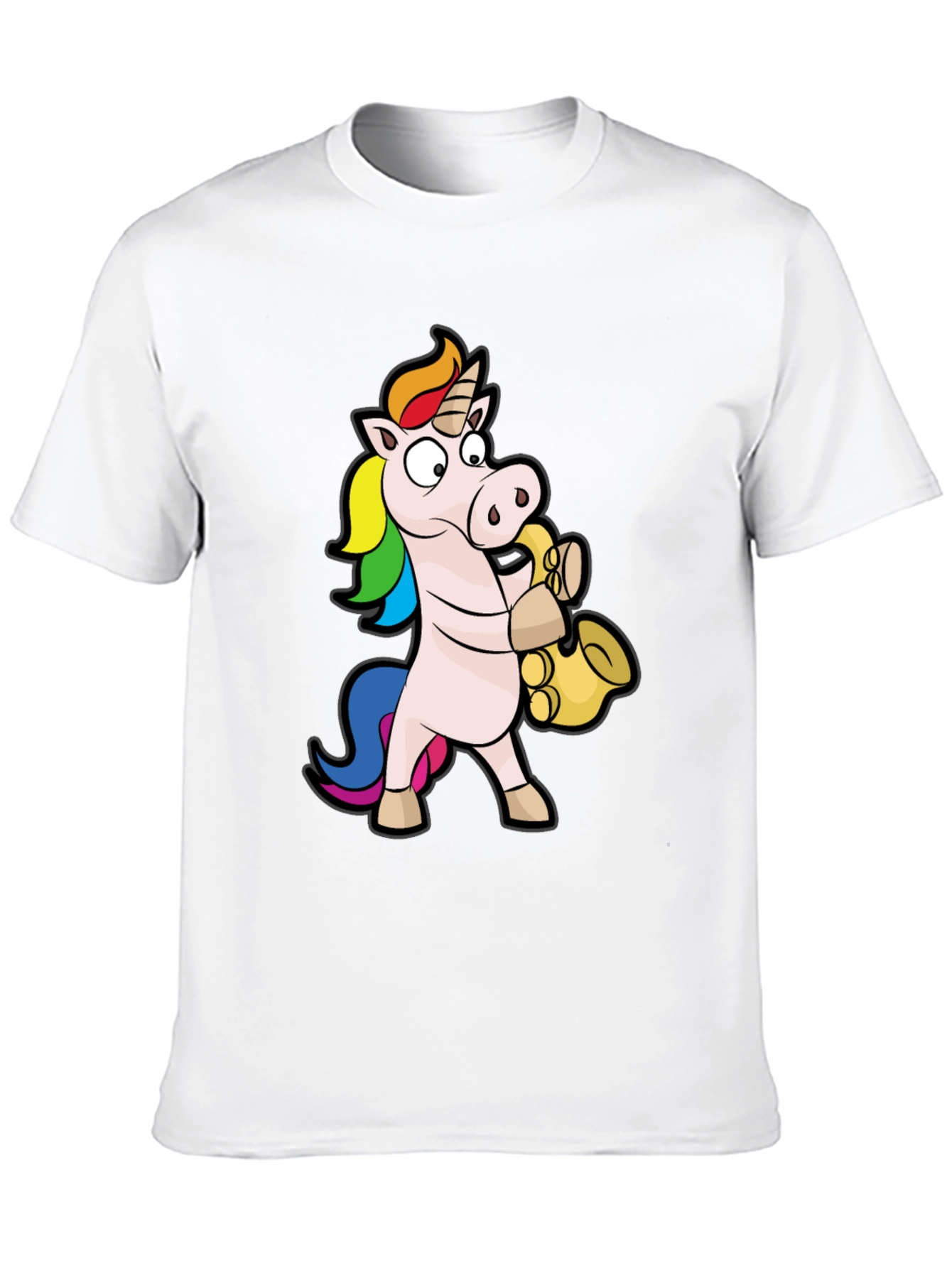 Black Unicorn Saxophone Black T-Shirt view 10