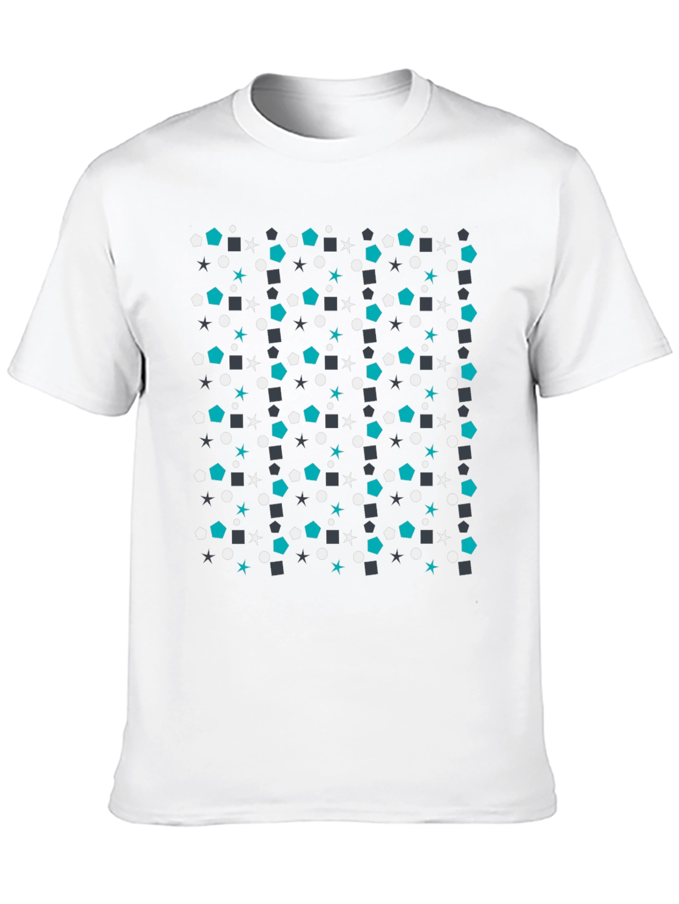 Black Geometric Pattern Tee - Modern Casual Style view 10